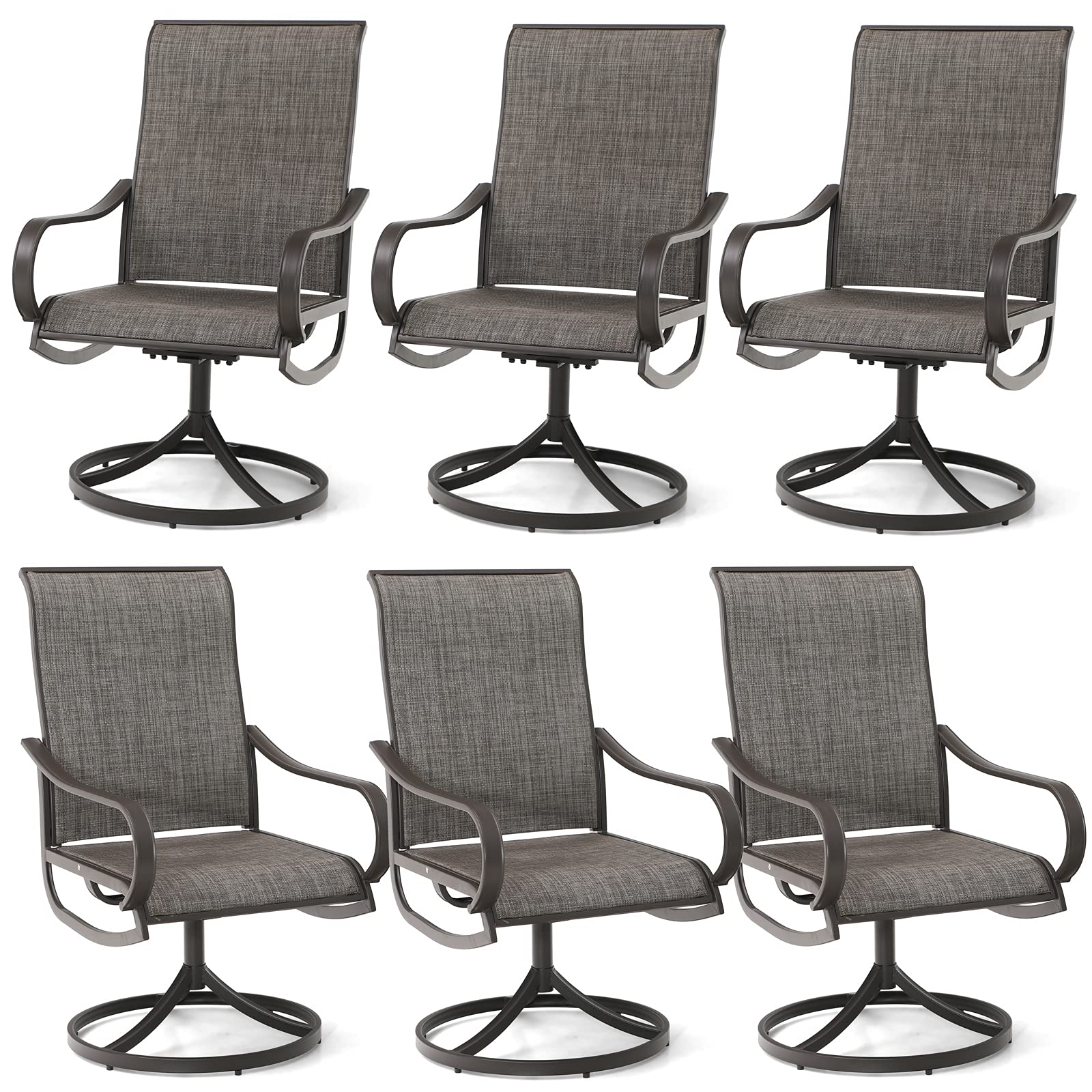 Buy PHI VILLA Patio Swivel Dining Chairs Set of 6 Outdoor Kitchen