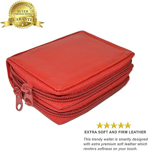 Miniatura 5 de Leatherboss - Cartera de piel con doble cremallera con seguridad RFID