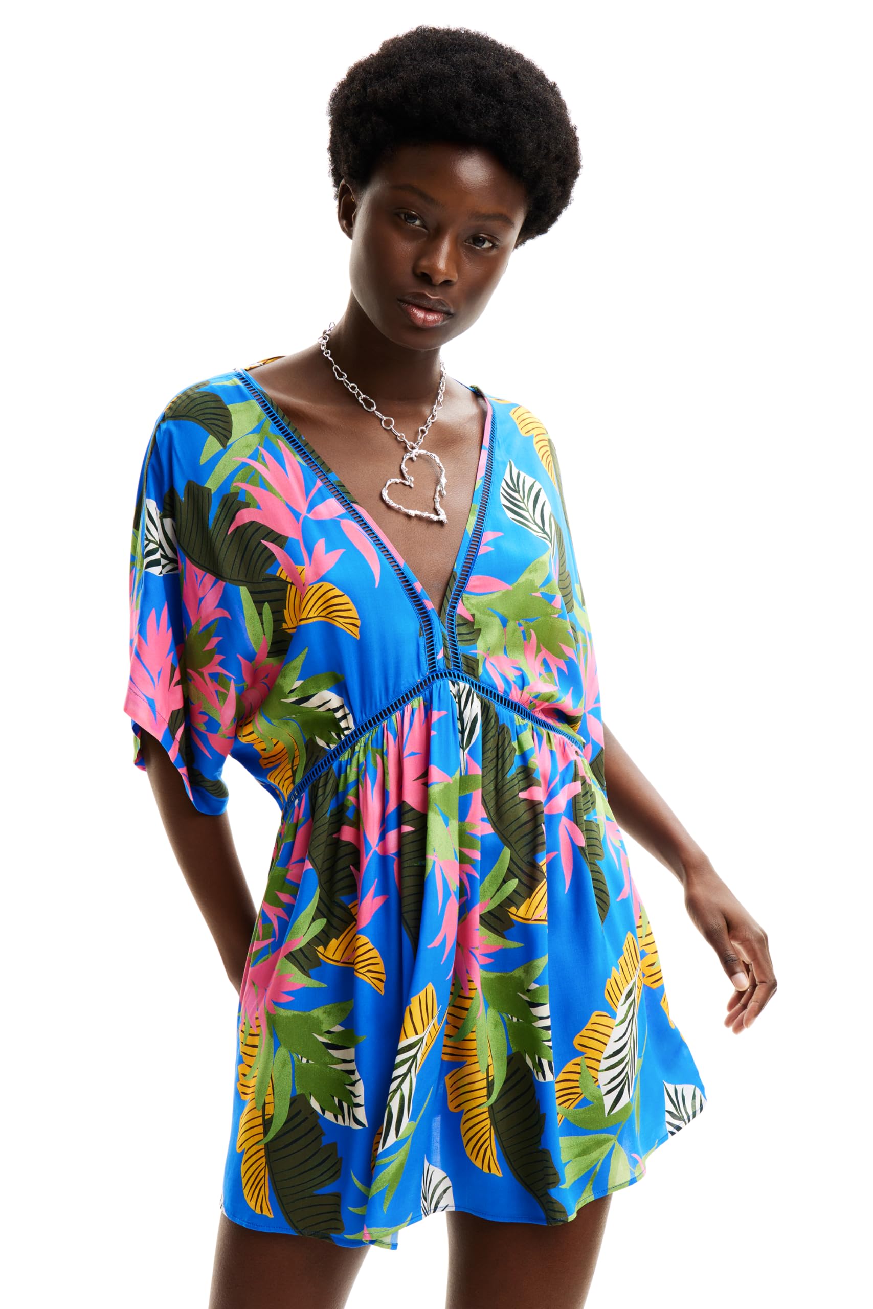 Desigual Women's Swim_top Tropical Party Bikini, Blue, S