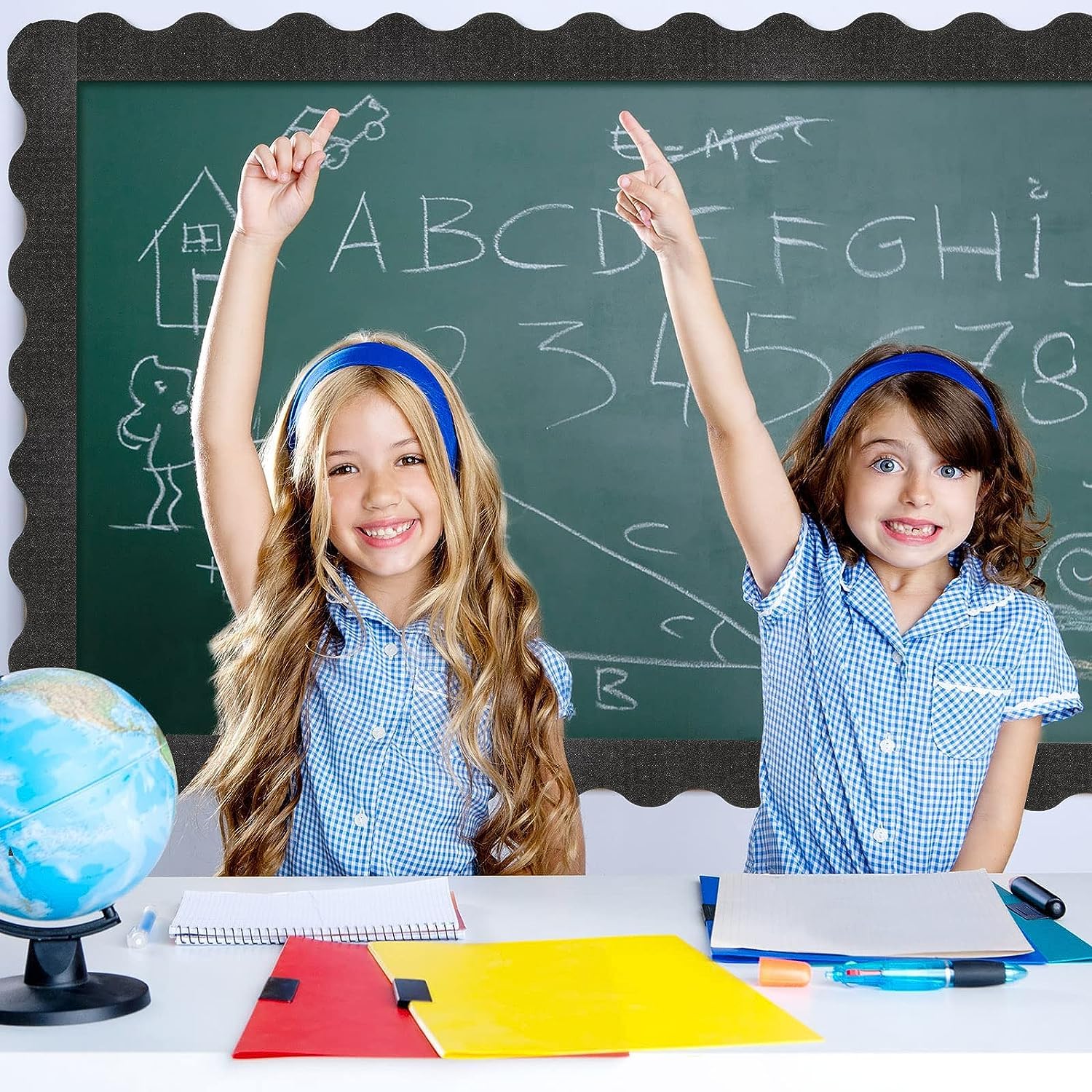 KOSTOO 32.5 Ft Shine Scalloped Bulletin Board Borders, Classroom Borders Stickers for Bulletin Board White Board, Cork Board - Image 4
