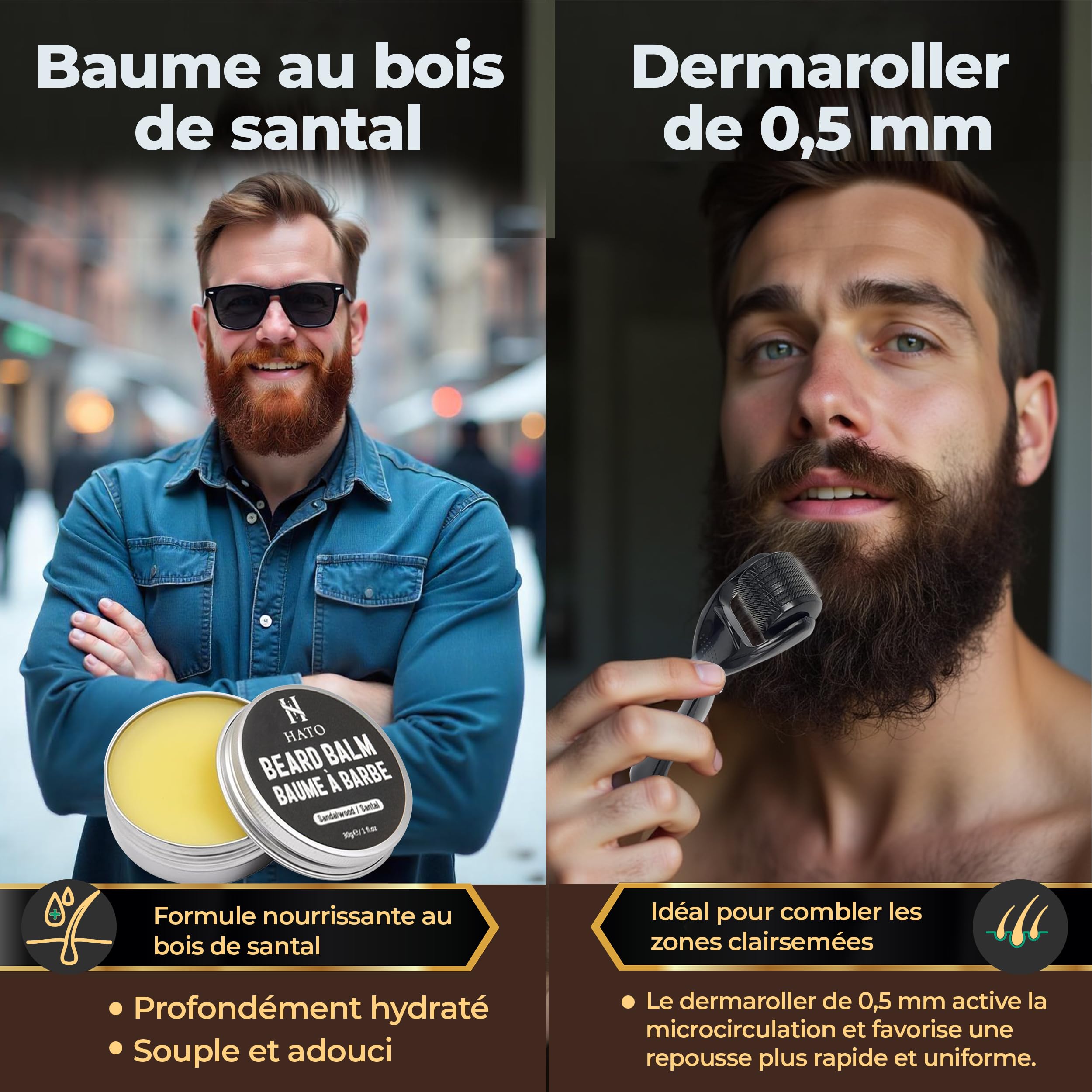 HATO Beard Kit, zestaw do pielęgnacji brody dla mężczyzn, L'Homme à Barbe