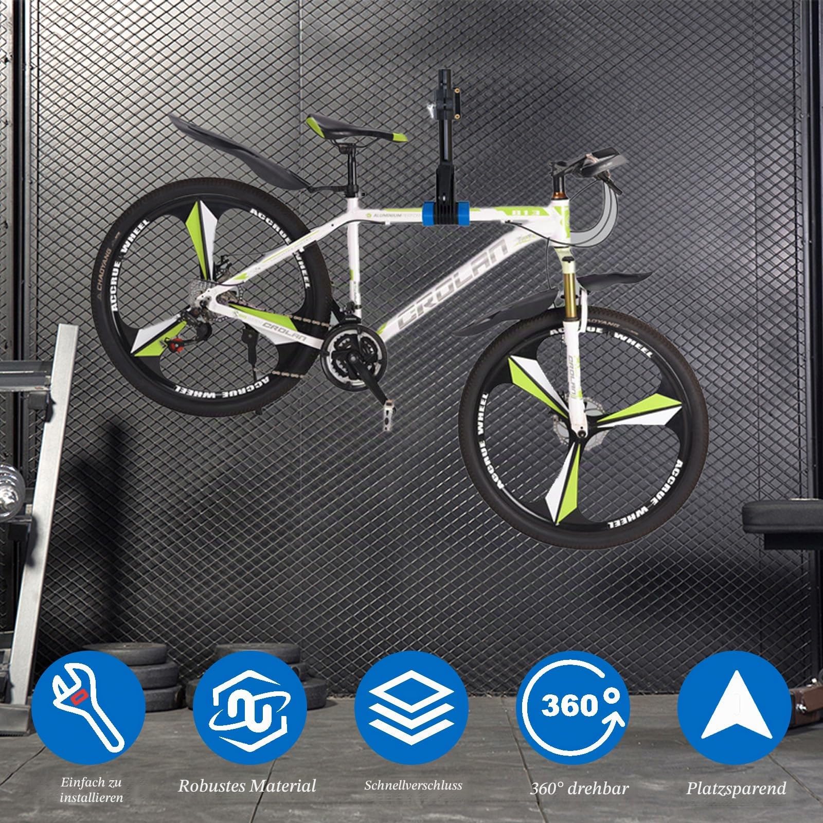 Fahrrad Montageständer, Fahrrad Reparaturständer Bis 30 KG, Höhenverstellbar, Klemmkopf 360° Drehbar, Fahrradmontageständer für Rennrad, Mountainbike