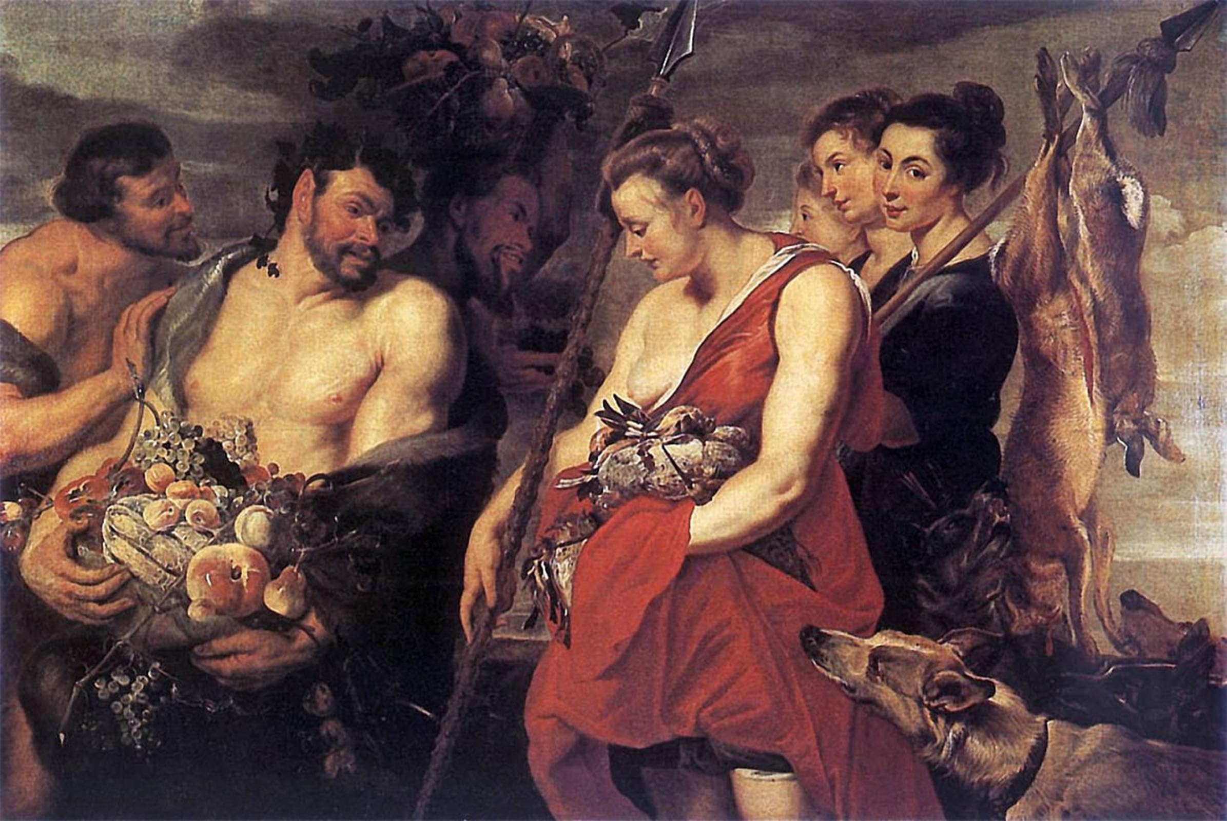 SERENDIPITP Vintage Picture Print on Canvas Wall Art Poster Diana Presentig the Catch to Pan by Peter Paul Rubens Artwork Print Poster for Wall Decor 60x90cm