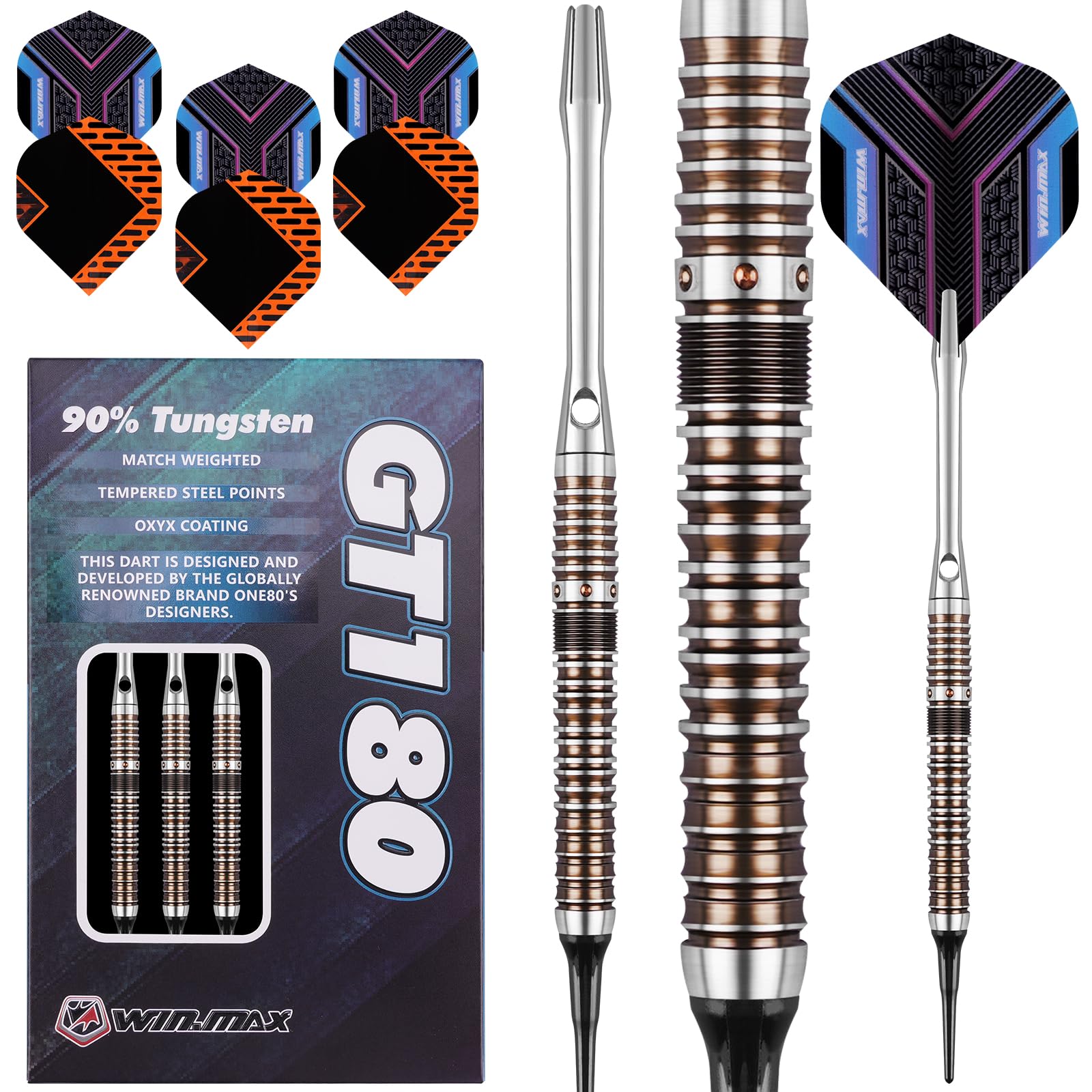 WIN.MAX Darts 90% Tungsten Pack of 3 90% Tungsten 16 g Darts
