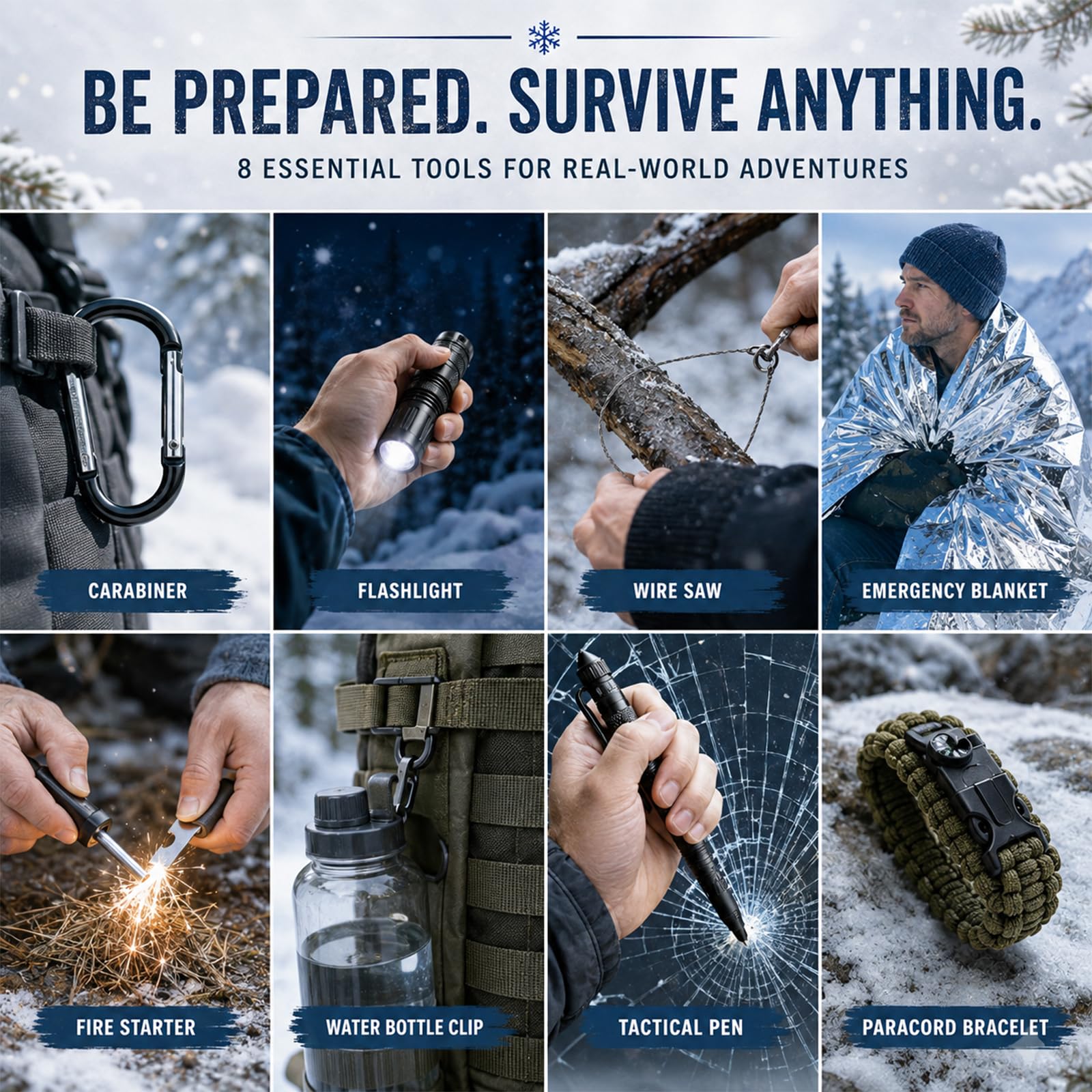 Calendrier Avent Hommes, Kit Survie Outdoor, Outils Camping