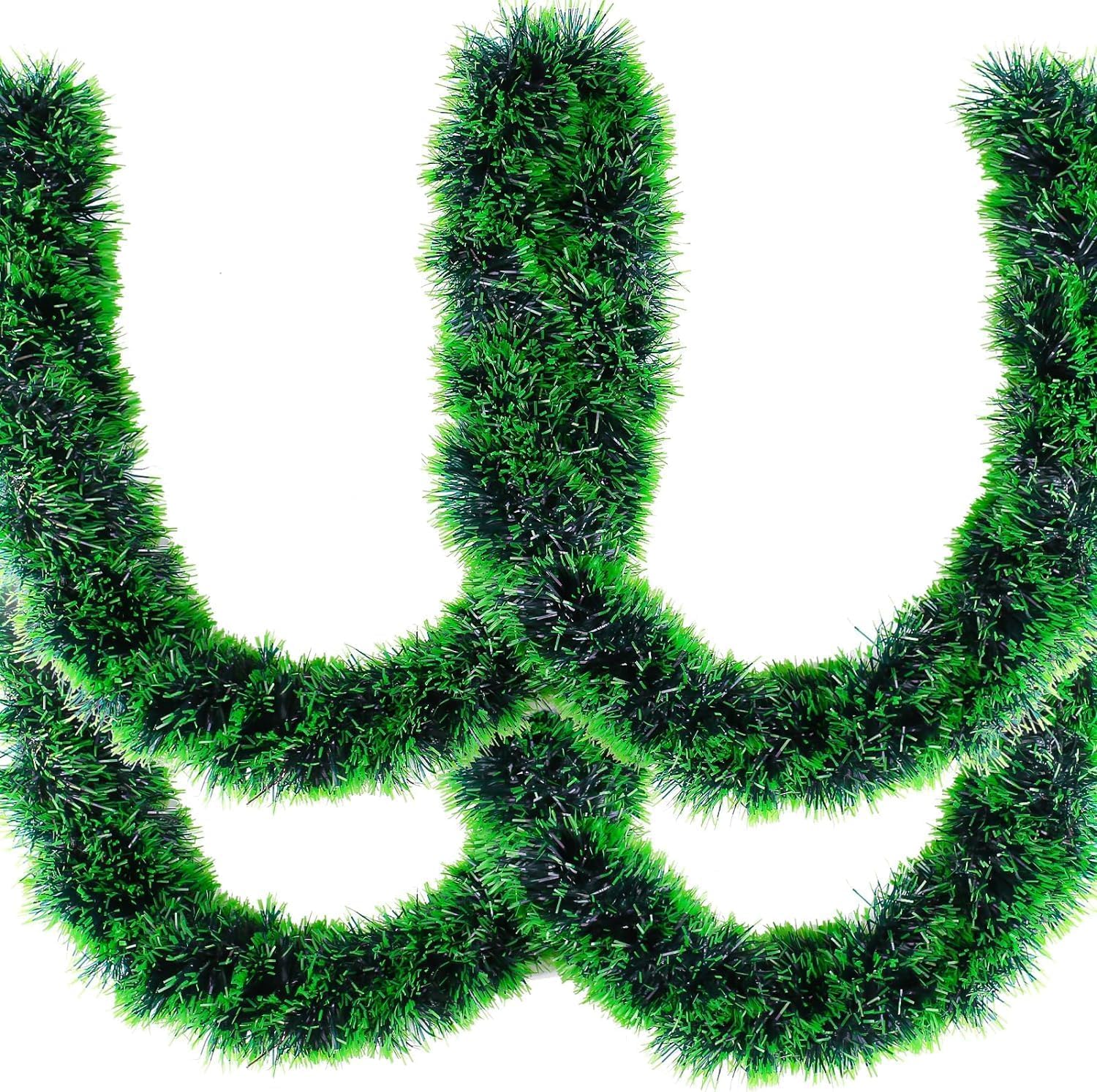 SATYAM KRAFT Set of 30 Christmas Tinsel Garland for Home Decoration Wall Door Dining Table Xmas Tree Hanging Strings (Each 3.21 Feet Long, Green) - Christmas Decorations Items for Home, 98 cm