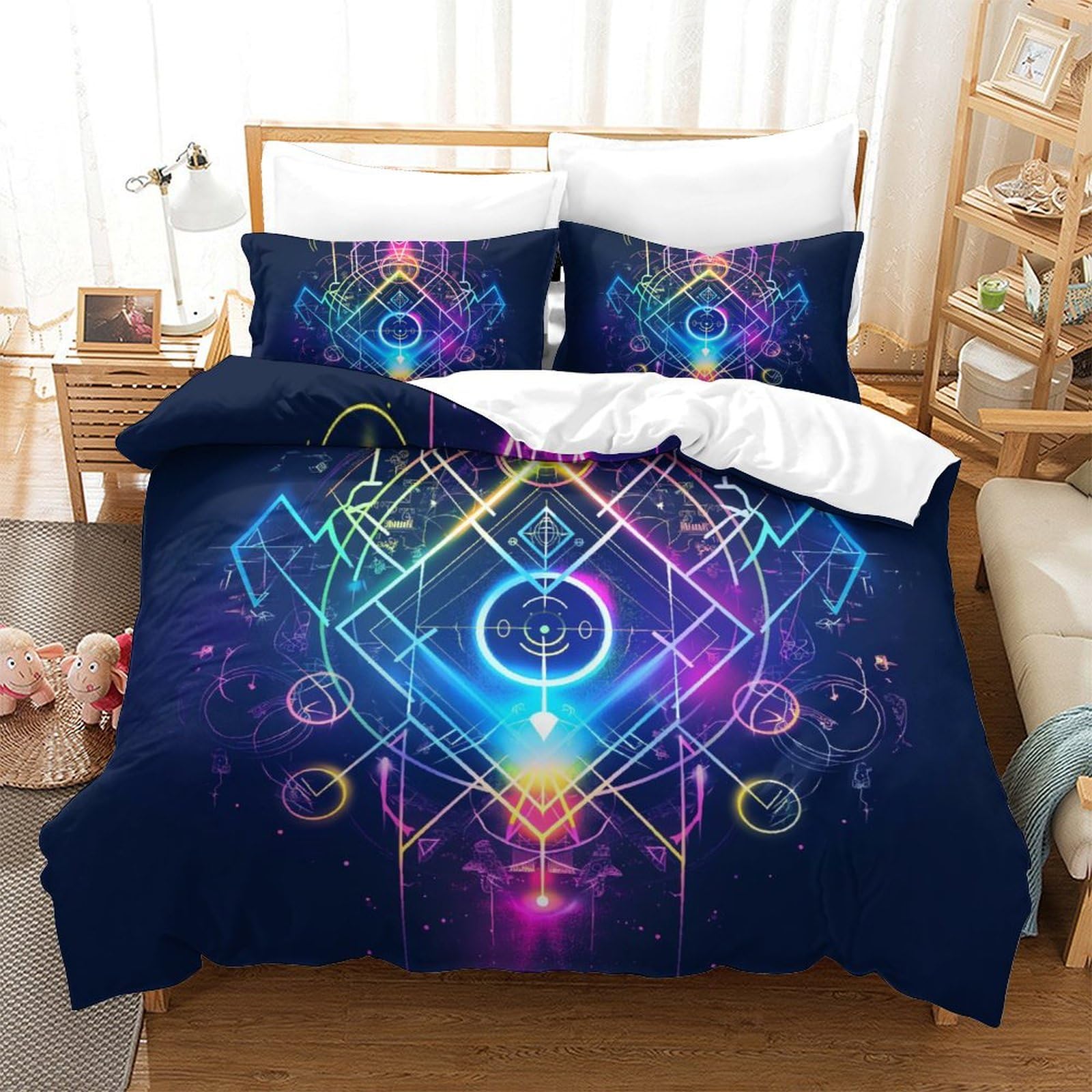 Housse de couette moderne multicolore pour la déco de chambre
