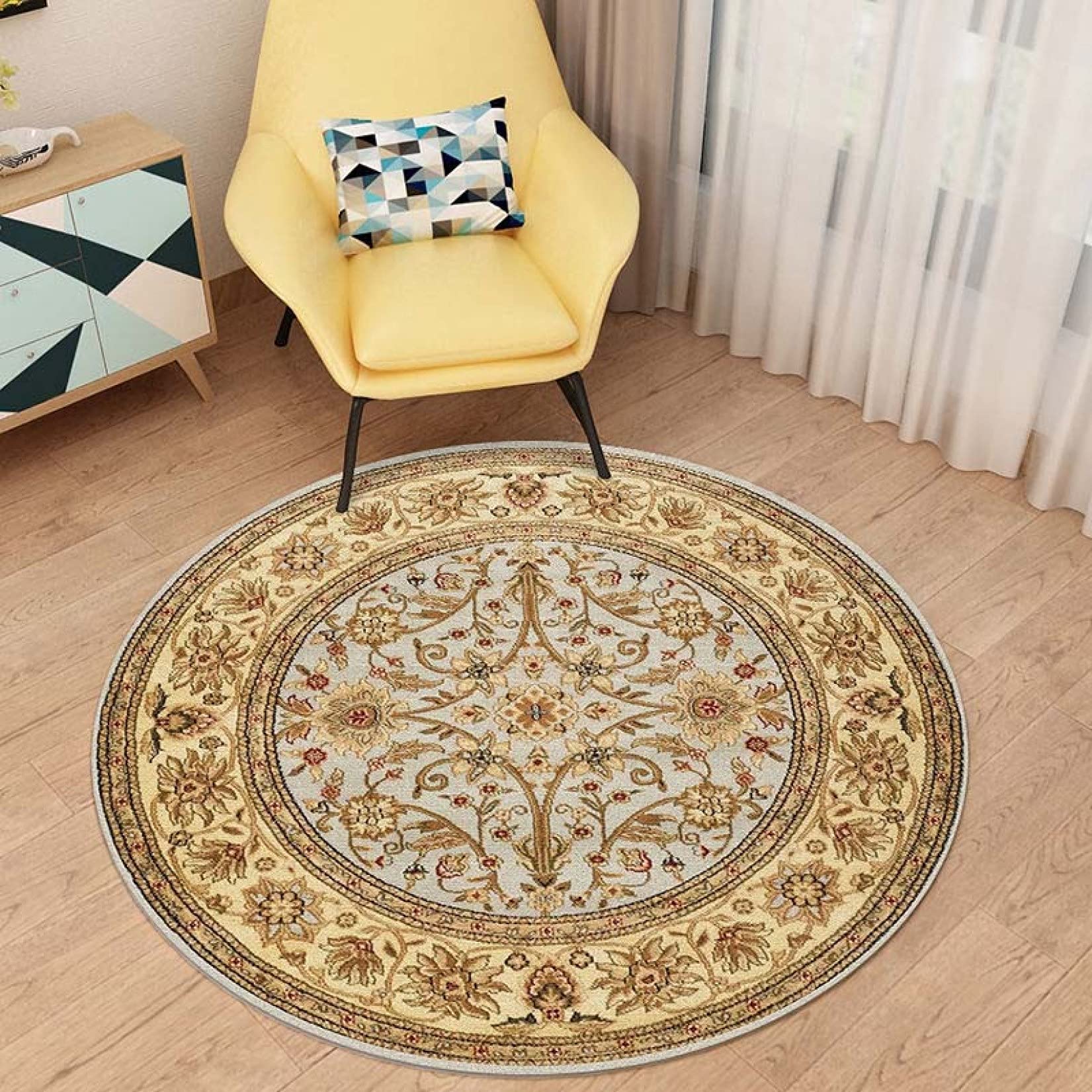 Amazon｜[ZS2L7] ラグ エスニック風 120*120CM インテリア ひんやり