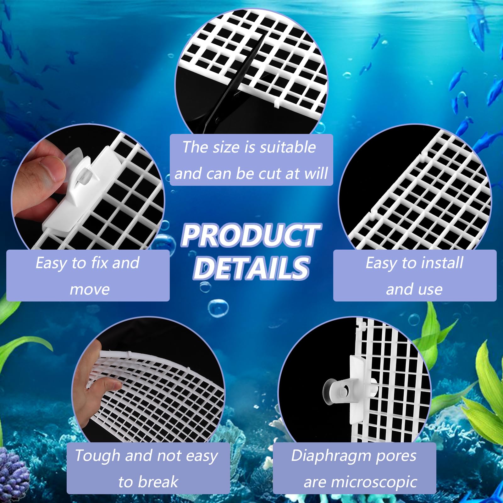 DAJAVE 12 Stück Aquarium Trennwand, 30x15cm Aquariumgitter aus Kunststoff, Aquariumteiler für Isolation, Aquarium Isolation, DIY-Filtration und Aquascaping