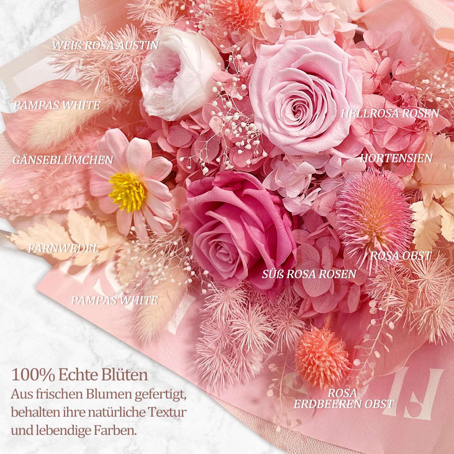 HTN - Conservata Vera Scatola Regalo Rosa Incantata Vera Rosa Con Ti Amo 8426191547087