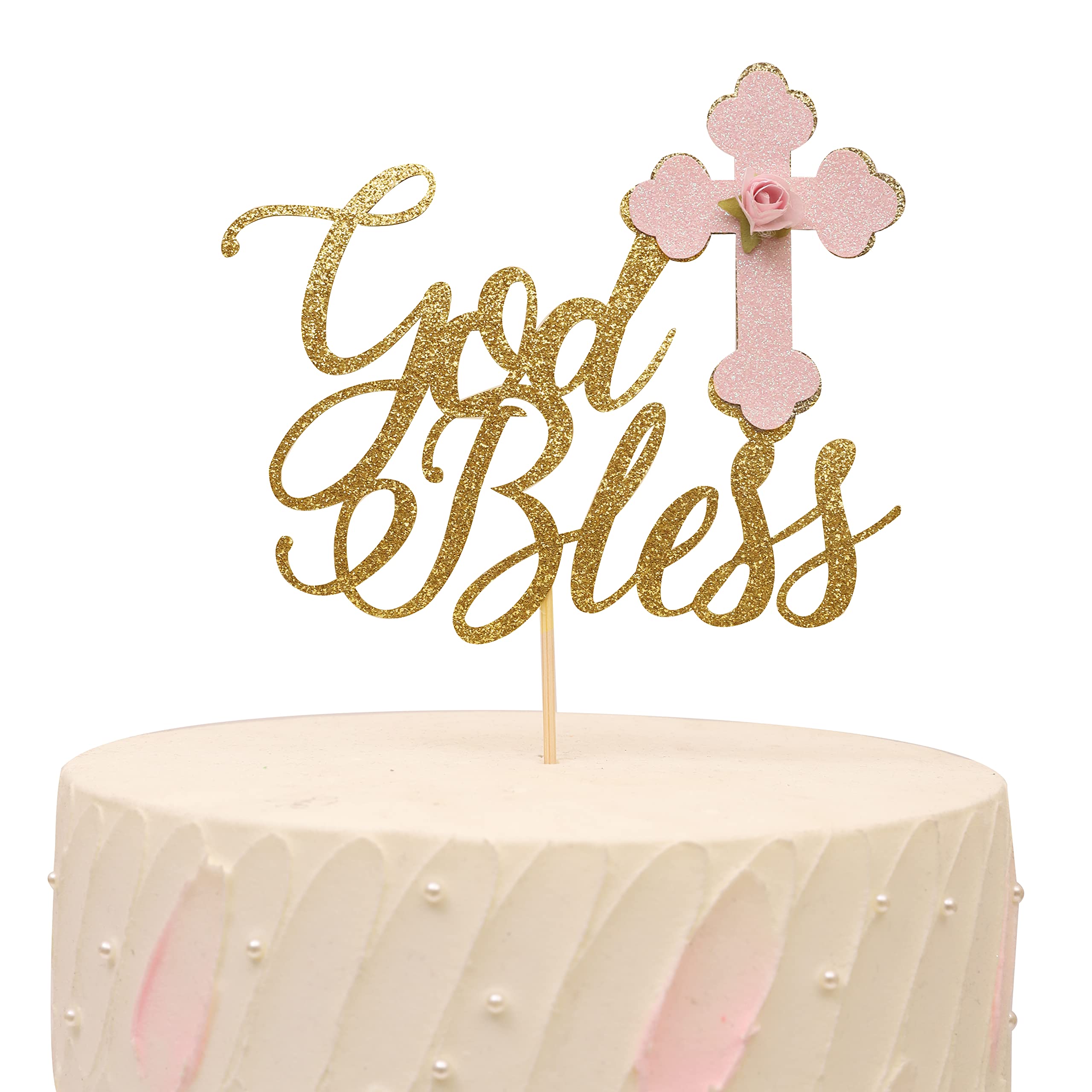 Buy Girl God Bless Cake Topper Baptism Cake Topper with Cross