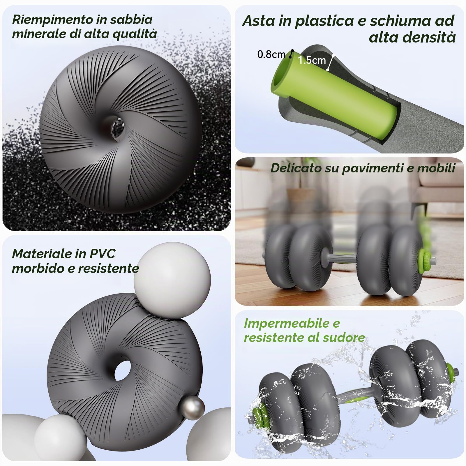 Set di Manubri Regolabili 4 in 1 Kettlebell, Bilanciere, 20 kg 25 kg Manubri Palestra a Regolazione Rapida Attrezzi Palestra Casa Supporto Flessioni per L'allenamento palestra di casa
