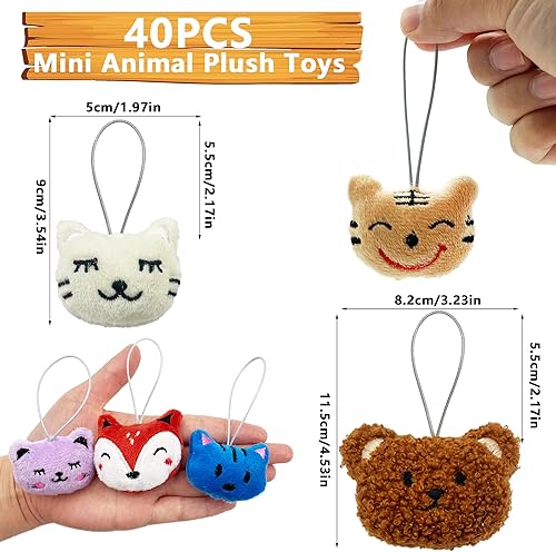 Miniatura 2 de XIPEGPA 40 PCS Mini Animal Plush Toys Set Cute Small Animal Stuffed Toy Keychain for Party Favors Keychain Ornament for Goody Bag Easter Egg