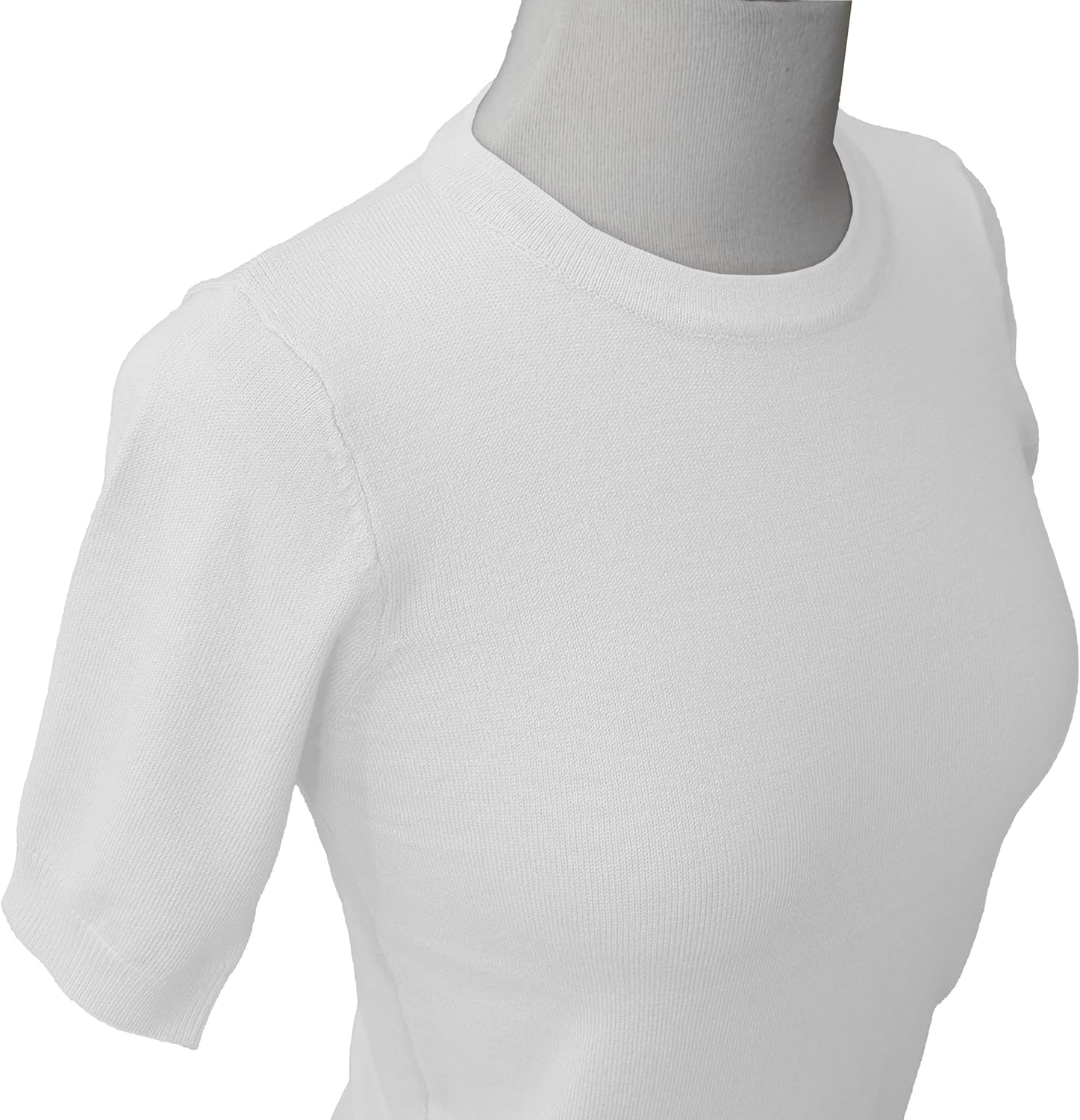 YEMAK Women's Knit Sweater Top – Half Sleeve Crewneck Basic Casual Classic Fit Lightweight Knitted Soft Pullover Tee - Image 2