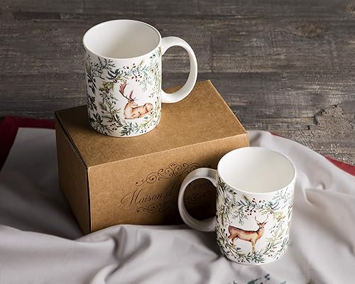 Miniatura 2 de Maison d' Hermine Holly Time - Taza de café de porcelana fina con asas para regalos, bebidas calientes, café, capuchino, latte, cacao, té perfecto