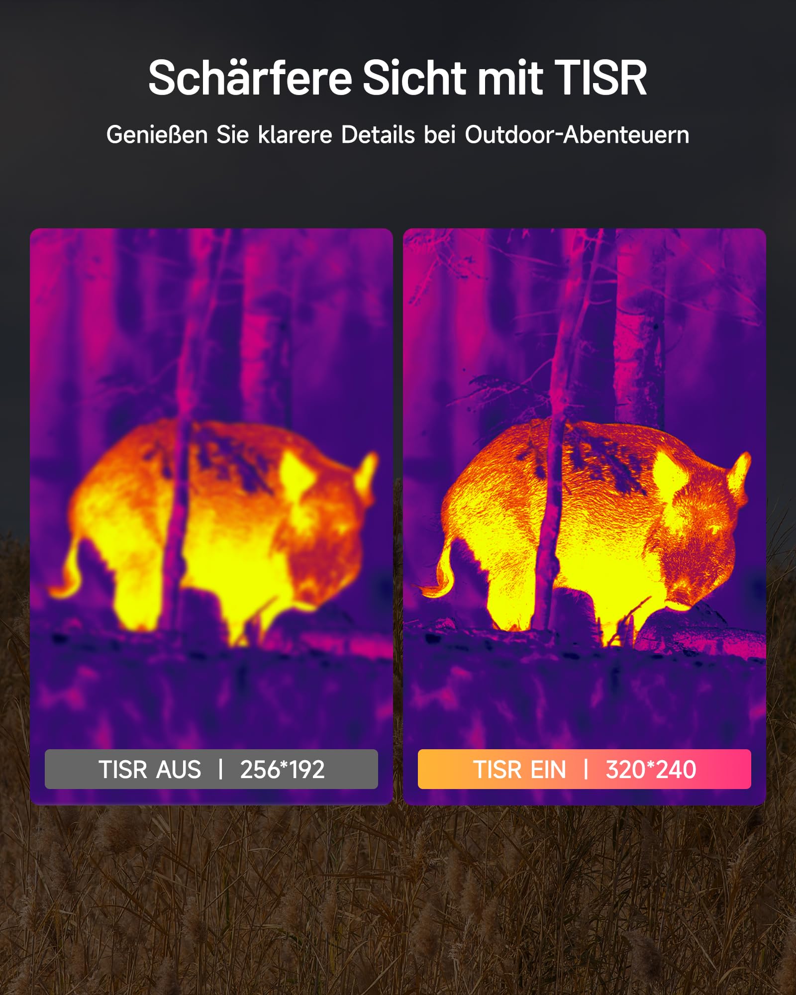 TOPDON TS004 Wärmebildkamera Jagd, 320x240 TISR IR-Auflösung 50Hz Wärmebild-Monokular, 13mm Objektiv, 11h Laufzeit, 410m Erfassungsreichweite, Wärmebild-Nachtsichtgerät mit 8X Zoom,32GB Speicher,WiFi