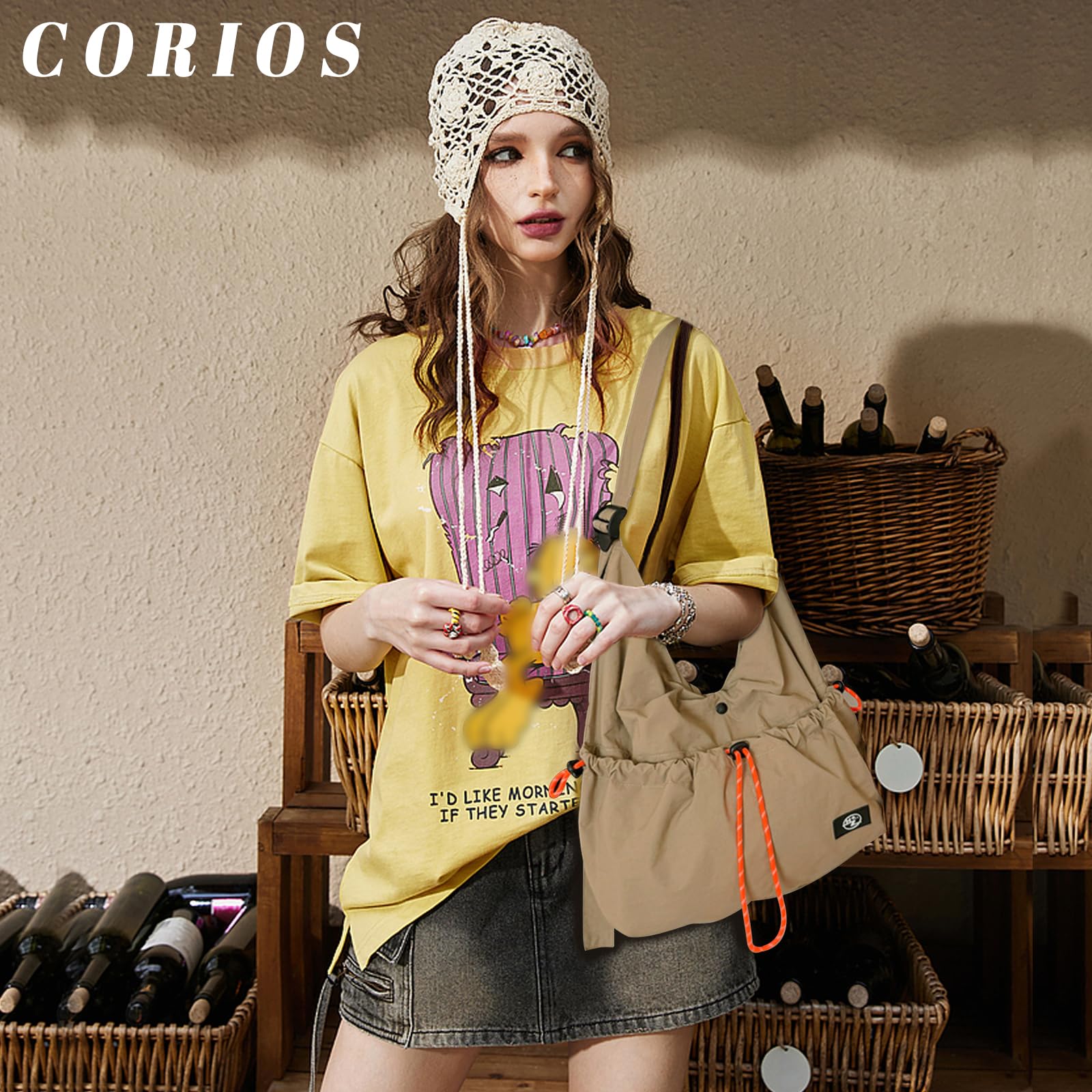 Bolso de Hombro para Mujer Bolsas de Nylon Impermeable Bolso de Mano Bolsa de Ocio Ligero Bolso Bandolera Multifunción Bolsos Cruzados Bolso Tote para Compras Viajes Trabajo Citas Caqui