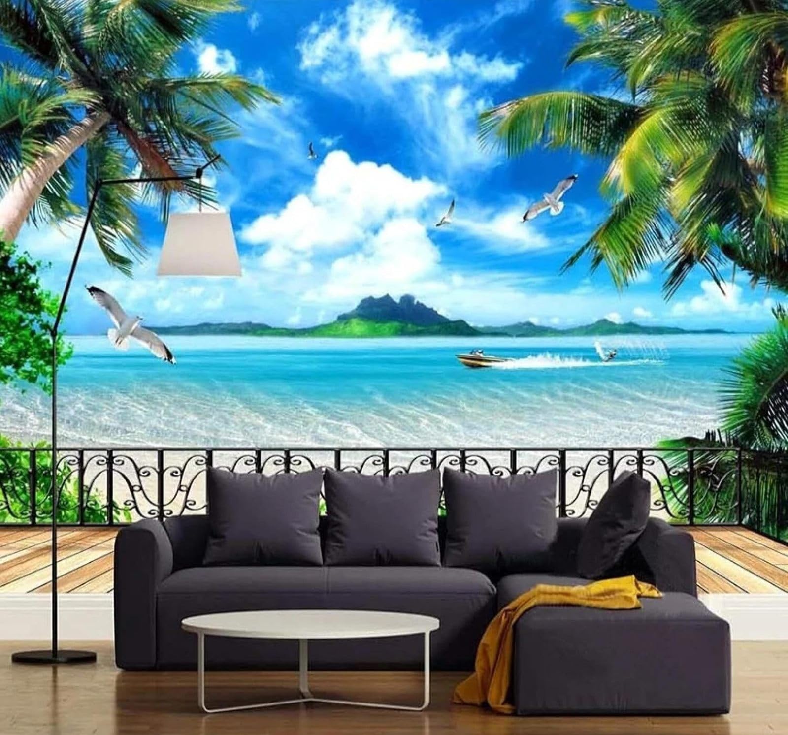 XLMING Fresh Beautiful Sea Islands Seascapes 3D Wallpaper Luxury Home Dining Decor Paste Sofa Living Room The Wall for Bedroom Mural-300cm×210cm