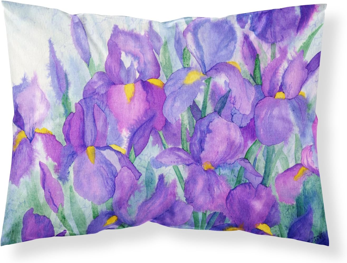 Caroline's Treasures IBD0256PILLOWCASE Purple Iris Fabric Standard Pillowcase Lightweight Super Soft Easy Care Decorative Artwork Pillowcase, Standard