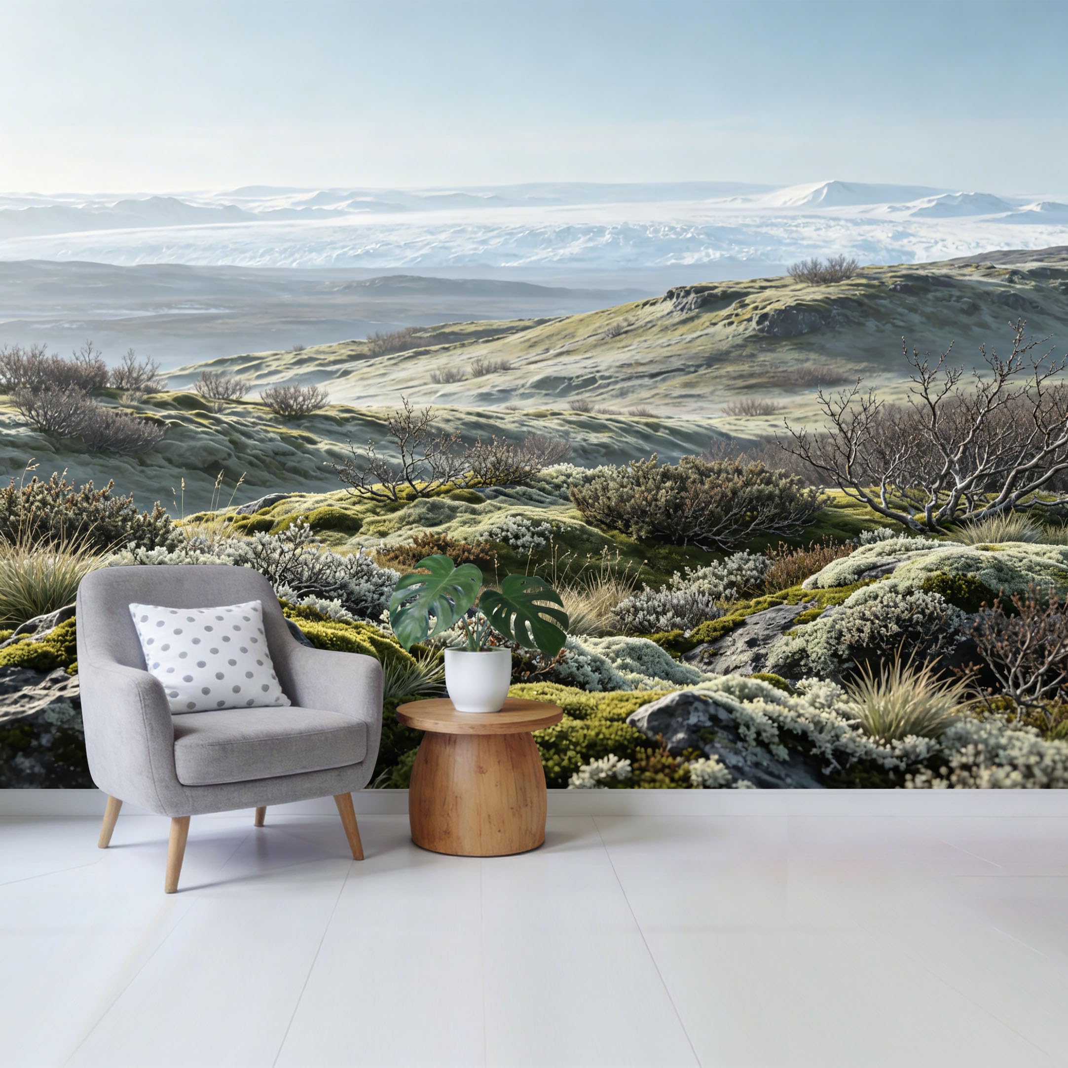 Qzlithotic Yq2605250284 Custom Size Wall Mural Icelandic Mossy Landscape Mountain Scenic View Selfadhesive Wall Fabric Removable Wallpaper For Home Office Decor