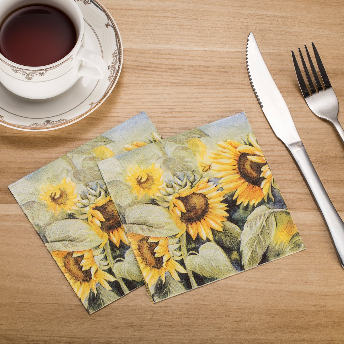 Buy KUUOTE redgogo Sunflower Vintage Paper Napkins Decorative Elegant