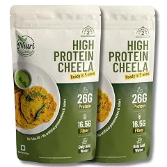 NutriEase Moong Dal Chilla Mix | With 26g High Protein | Ready to Cook Dosa Batter in Fresh at Home | Cheela Mix with No Artificial Preservatives & Colors | Instant Breakfast for Family | 100g x 2
