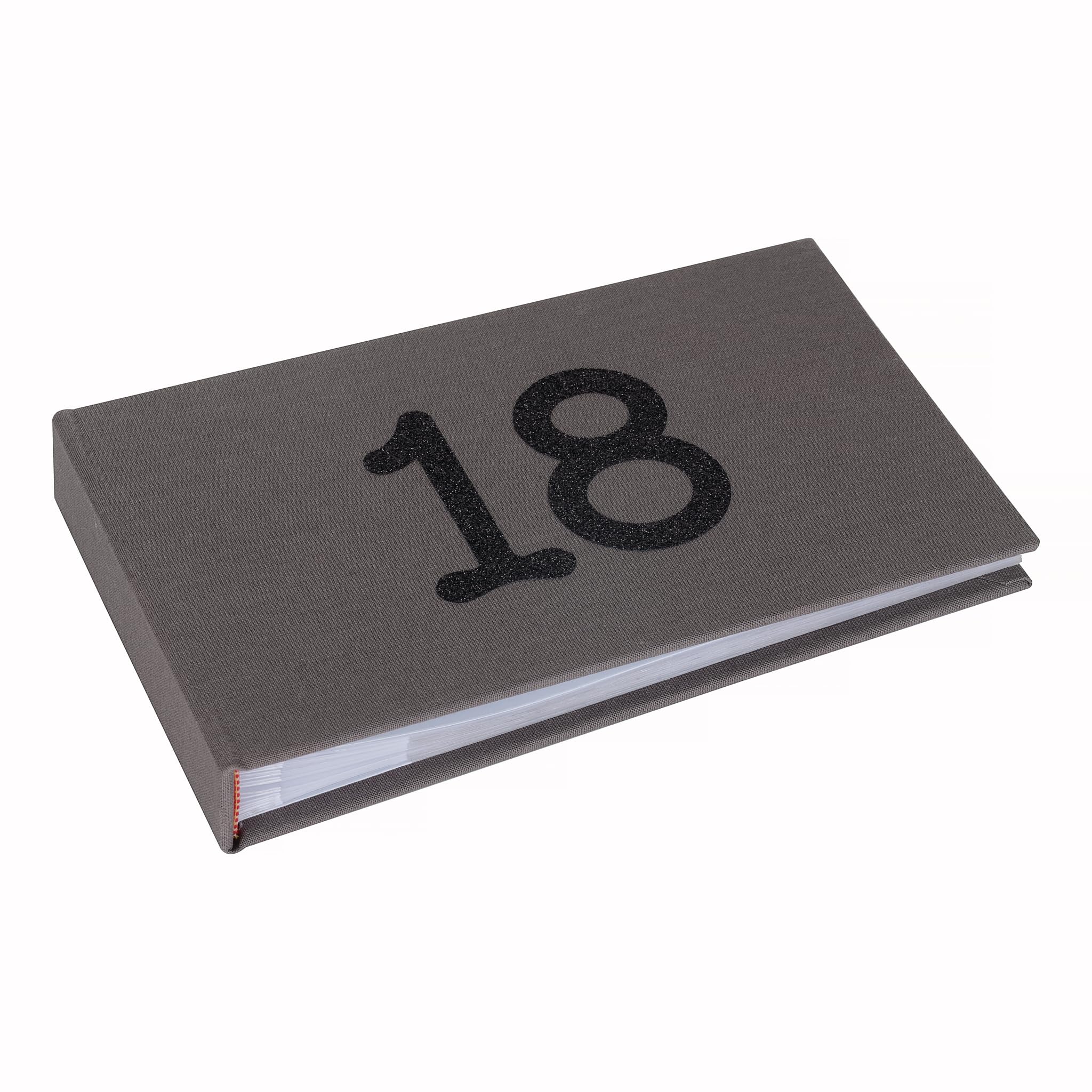 Metal Planet Ltd Grey 18Th Birthday Photo Album, Smart With Black 18 - Holds 40 Photos (6X4 Inch)