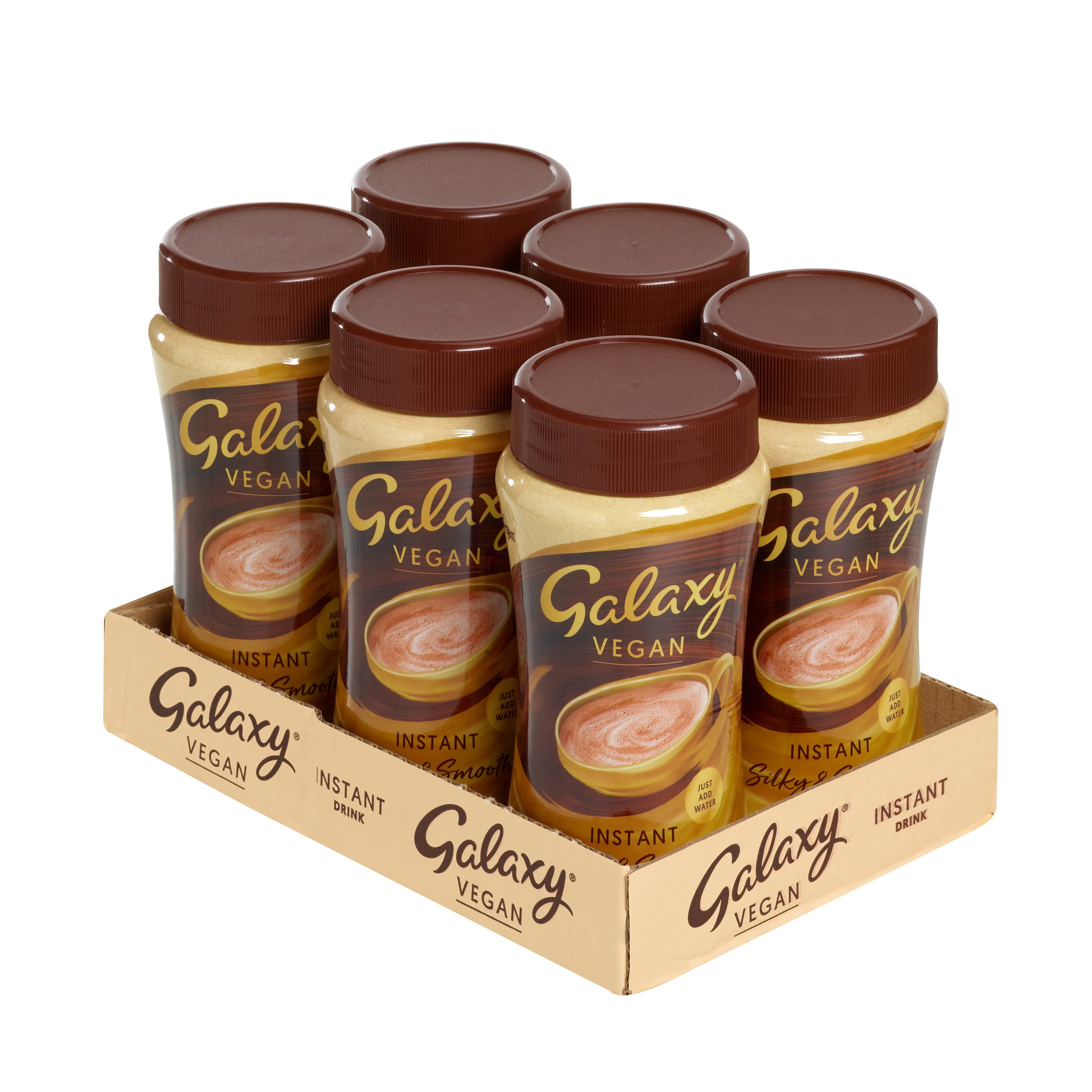 Galaxy Vegan Hot Chocolate 250g (Pack of 6, 60 servings) Instant Silky & Smooth Hot Chocolate Vegan Drink