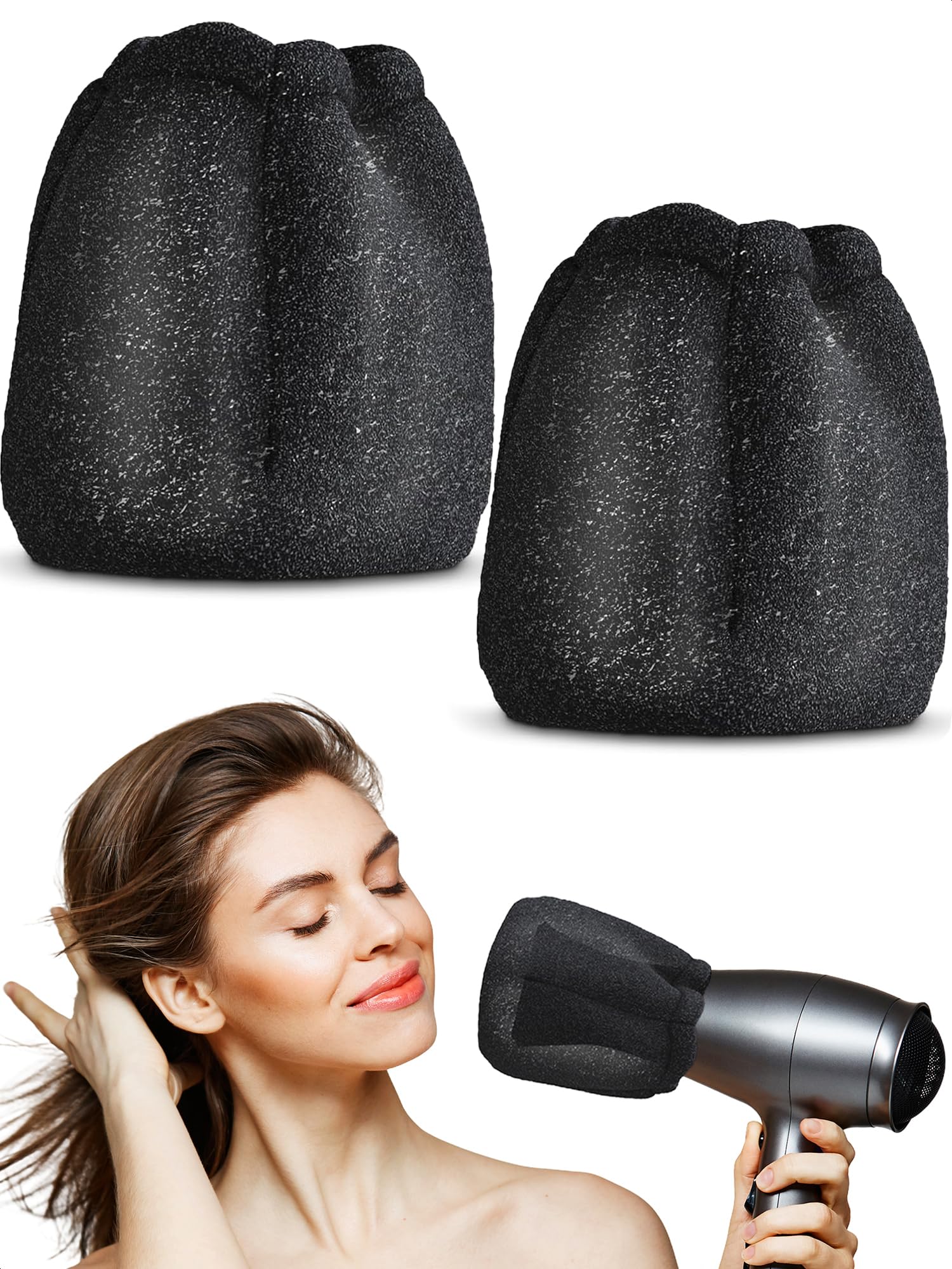 2 Pcs Sock Diffuser for Hair Dryer, Heat-Resistant Foam, 5.12x3.15"