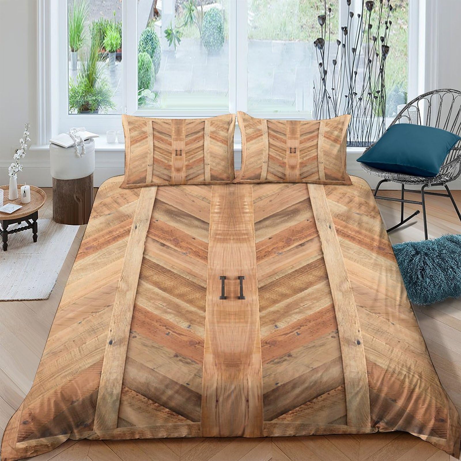 Ctjqhvkz Style-10 3D Printed Rustic Wood Plank Fitted Sheet Microfiber Soft Breathable Vintage Barn Door Mattress Cover Bedroom Decor Single（135X200cm）