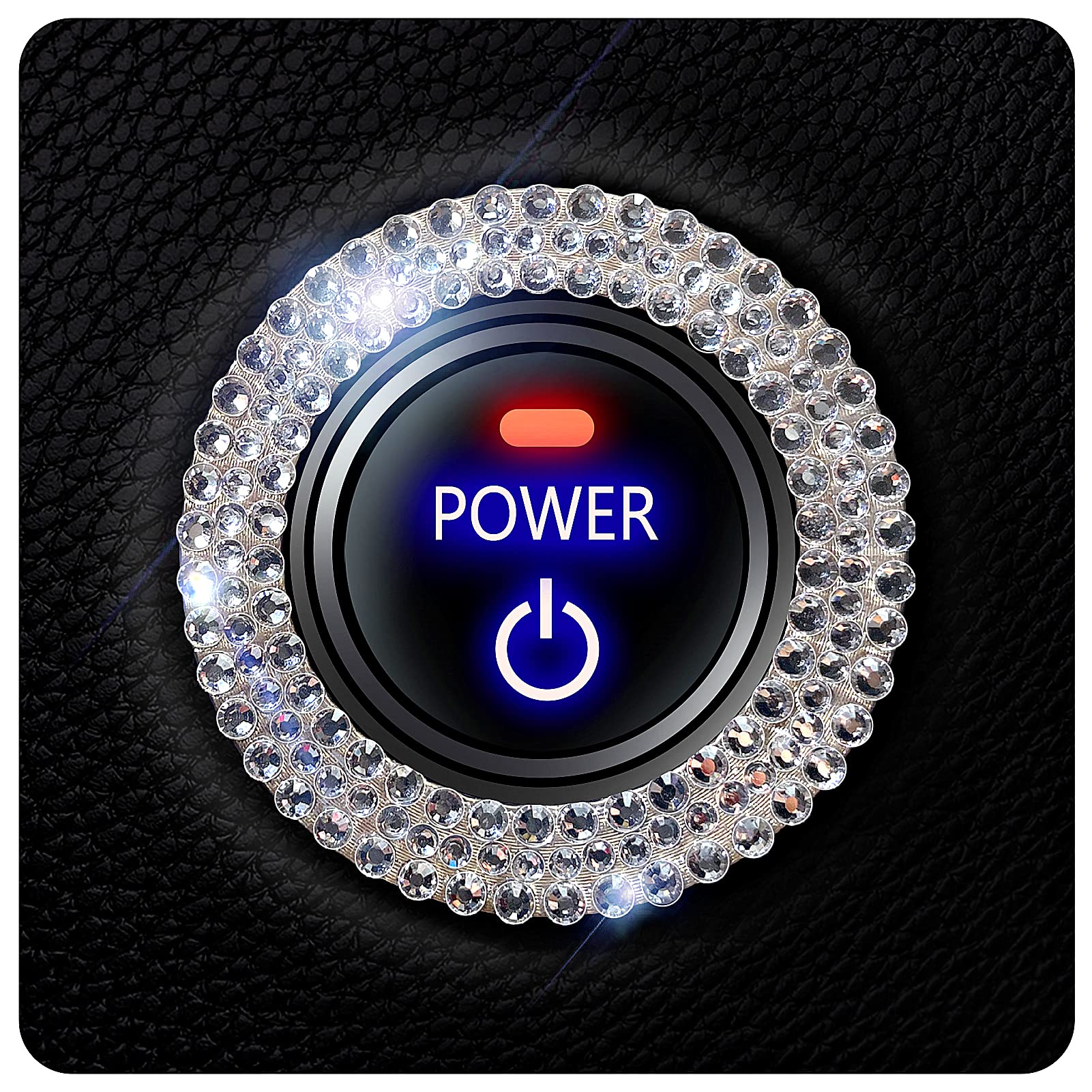 Strass voiture blanc de bouton de démarrage pour habitacle chic