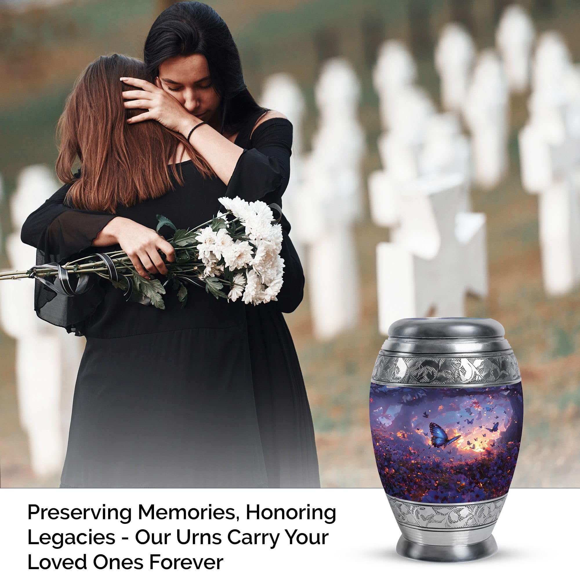 YATHABHISA Twilight Butterflies Small Urns for Human Ashes Unique Urn for Ashes for Women Urn for Ashes Adult Male Cremation Urns for Human Ashes Mini Urns for Human Ashes (Size - Image 4