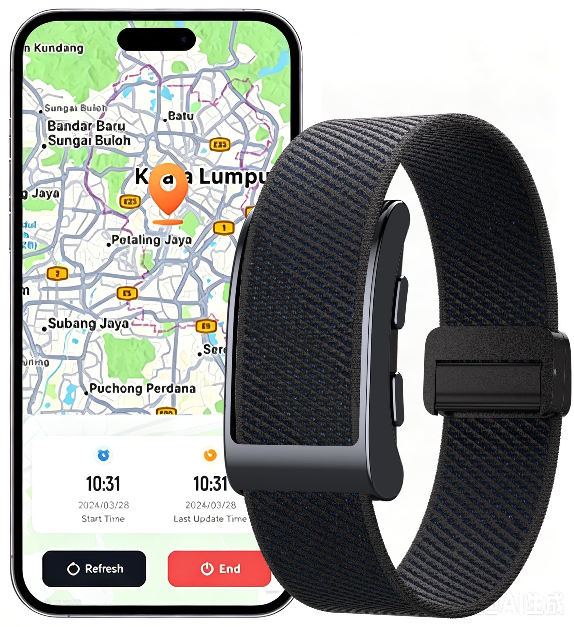 Pulsera inteligente GPS sin pantalla, monitor de frecuencia cardíaca, sueño, rastreador de salud, oxígeno en sangre, detección de caídas, llamadas SOS, podómetro, contador de pasos, rastreador de