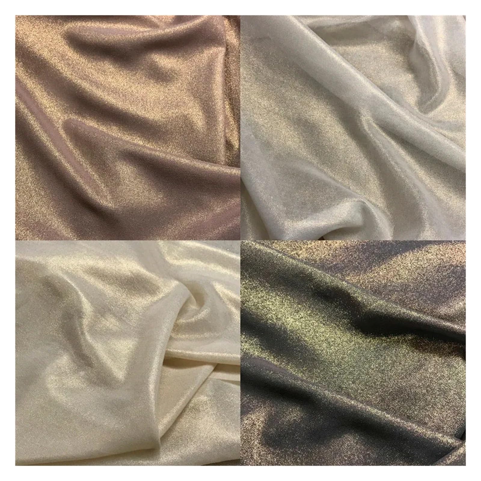 tela, Tela de gasa con purpurina moda multicolor 92x146 cm(Brown)