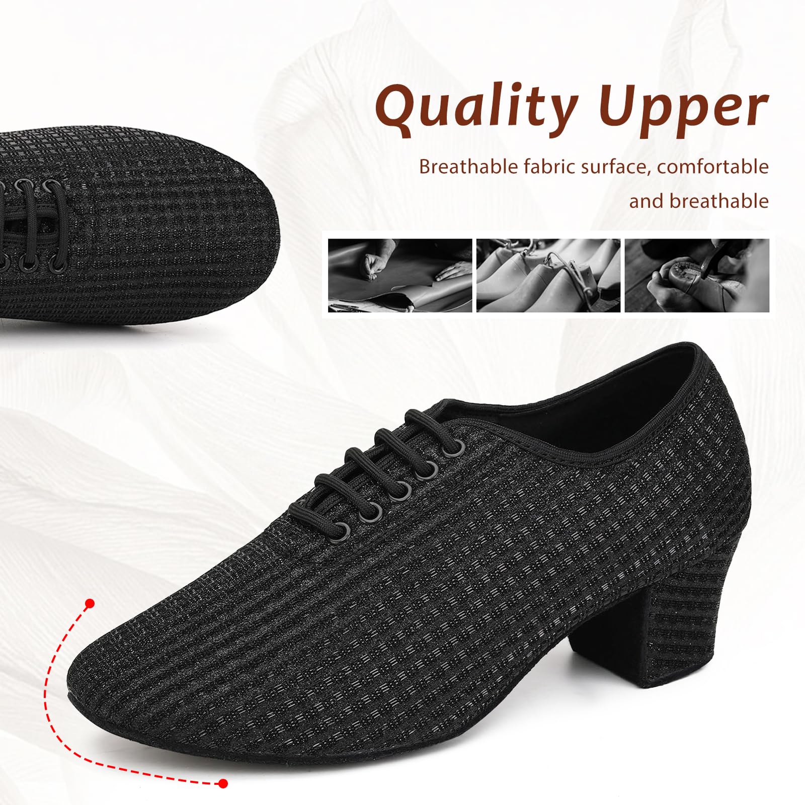 Zapatos de Baile Latino Mujer Cerrados con Cordones Zapatos de Baile de salón Zapatos Práctica Baile Mujer de Salón Salsa Tango,LHD-301