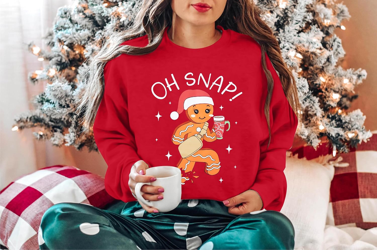 FAYALEQ Crewneck Sweatshirts Women: Gingerbread Graphic Shirts Funny Xmas Women Sweater Long Sleeve Pullovers - Image 4
