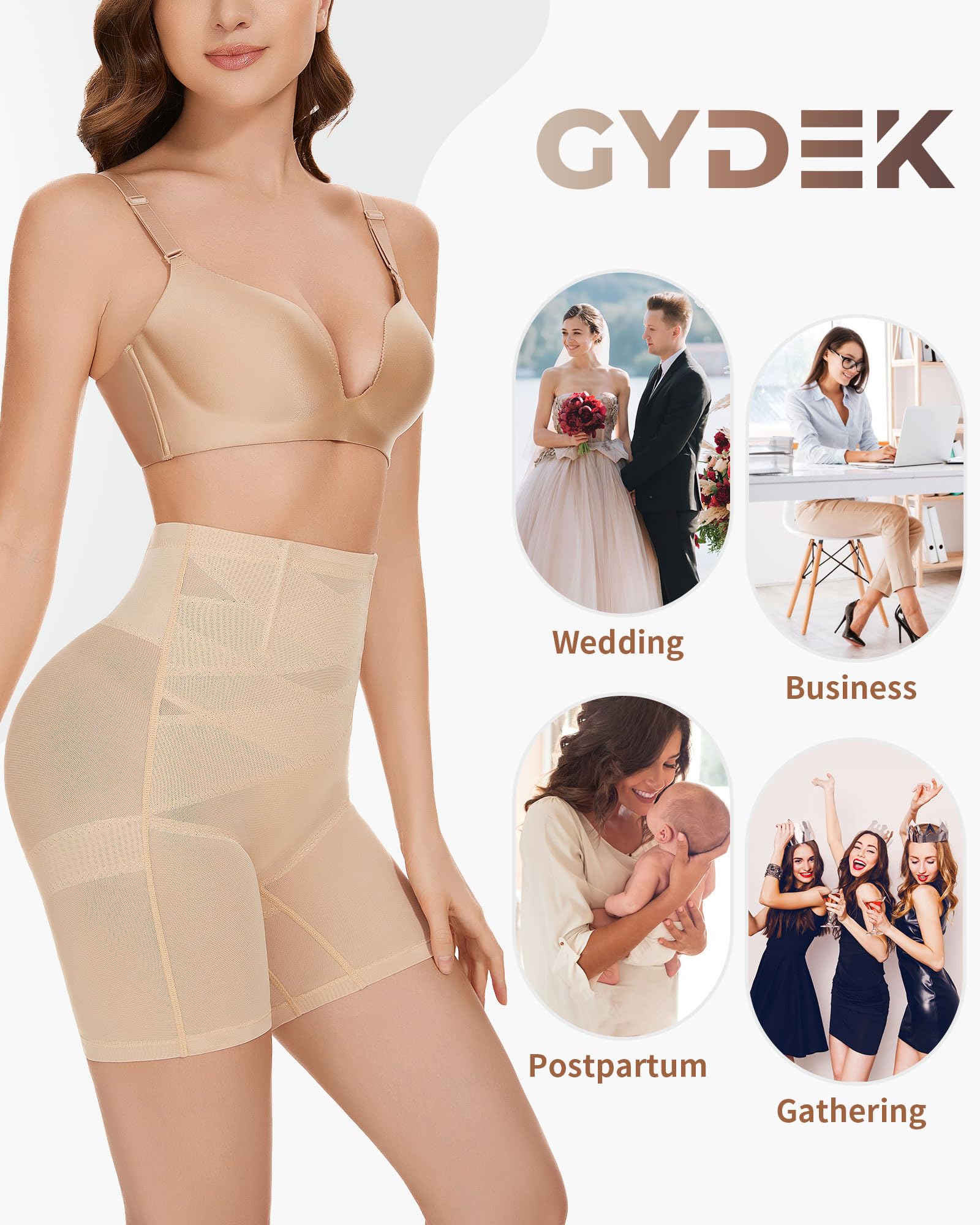 GYDEK Shapewear - Short gainant - Taille haute - Culotte amincissante pour la taille