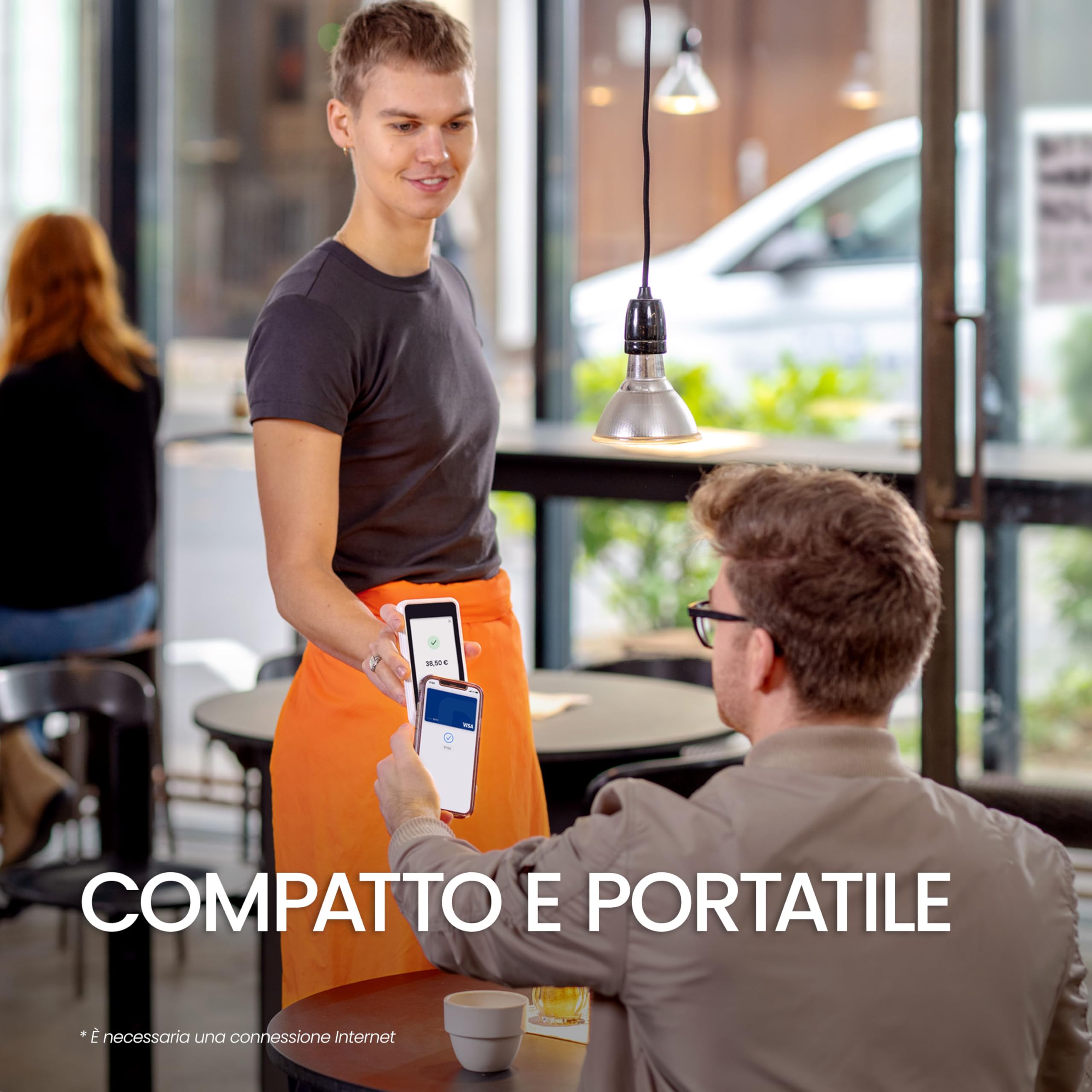 DISH Pay Now – Dispositivo di pagamento portatile con NFC e Tap-to-Pay, Nessun canone mensile né spesa minima, Compatibile con Visa, Mastercard, Apple Pay, Google Pay e altro – Modello EU-001