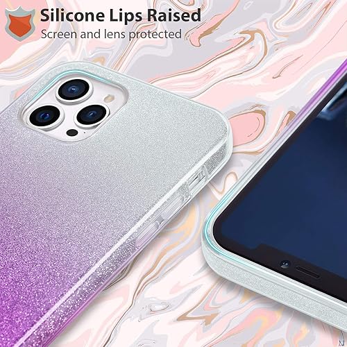 Miniatura 10 de MATEPROX - Funda compatible con iPhone 12 Pro y iPhone 12, carcasas con brillantinay para niñas y mujeres.