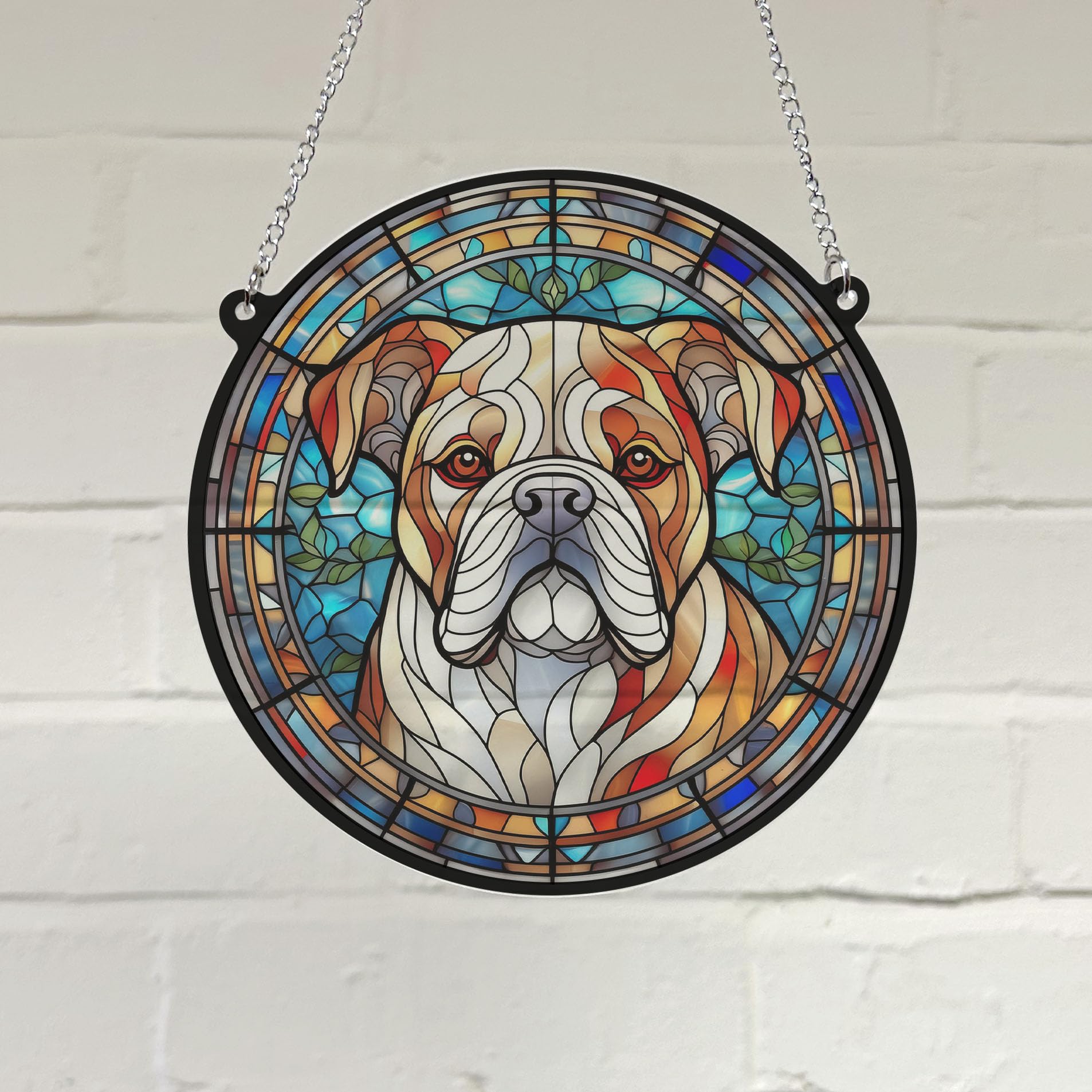 Image Industry Bulldog Stained Glass Effect Suncatcher - Garden Gift - Dog Gift - Pet Memorial (13cm) - Image 3