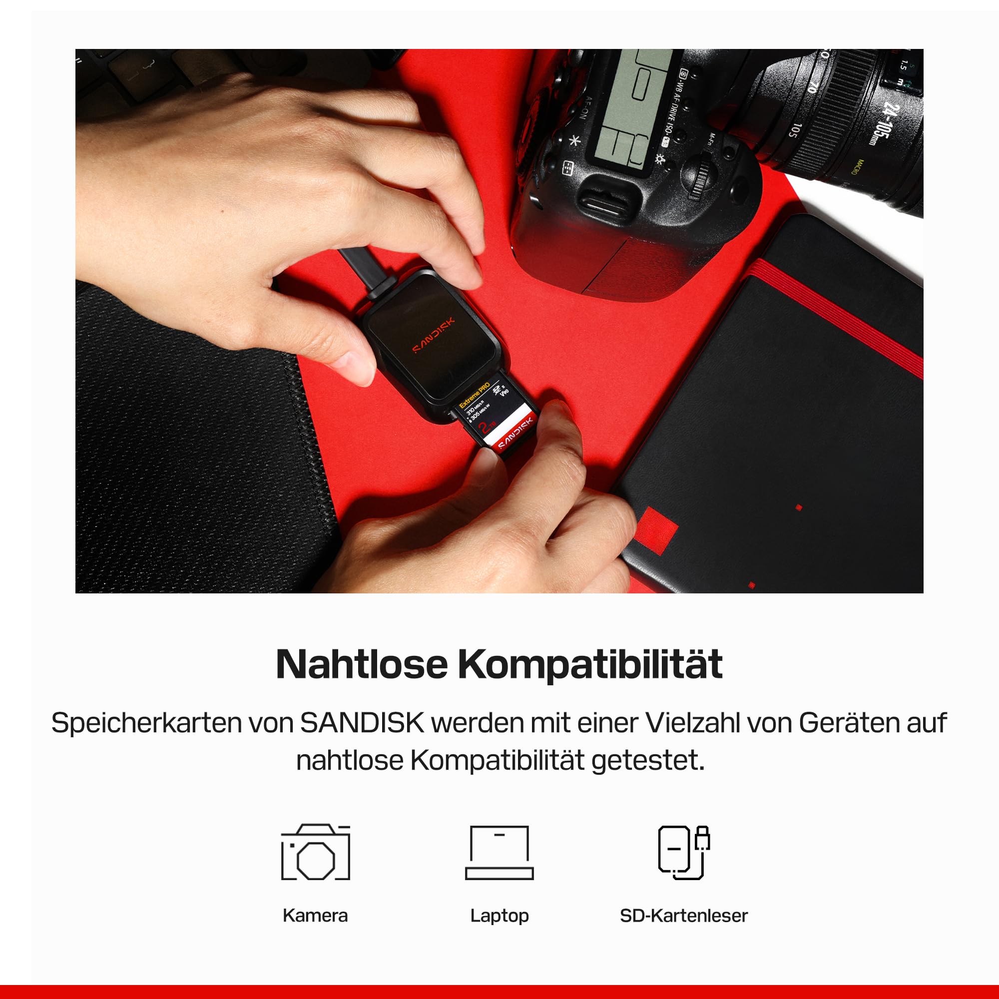 SANDISK Extreme PRO SD UHS-II V90 Karte mit 128 GB (Lesegeschwindigkeiten von bis zu 310 MB/s, Schreibgeschwindigkeiten von bis zu 304 MB/s, kompatibel mit DSLR-Kameras und spiegellosen Kameras)