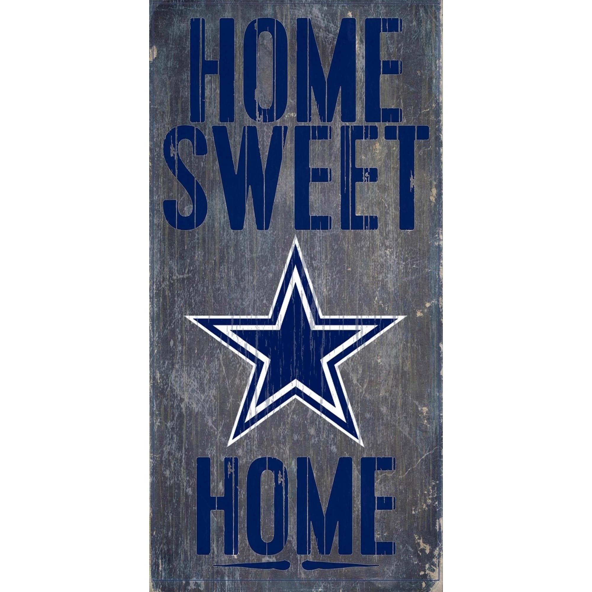 Dallas Cowboys Fan Creations - Targa in legno con scritta "Home Sweet Home", 15,2 x 30,5 cm