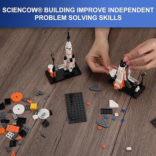 Miniatura 5 de Juguetes de Transbordador de Exploración Espacial para Niños, Kit de Construcción Aeroespacial STEM con Cohete, Transbordador Espacial, Buggy Lunar