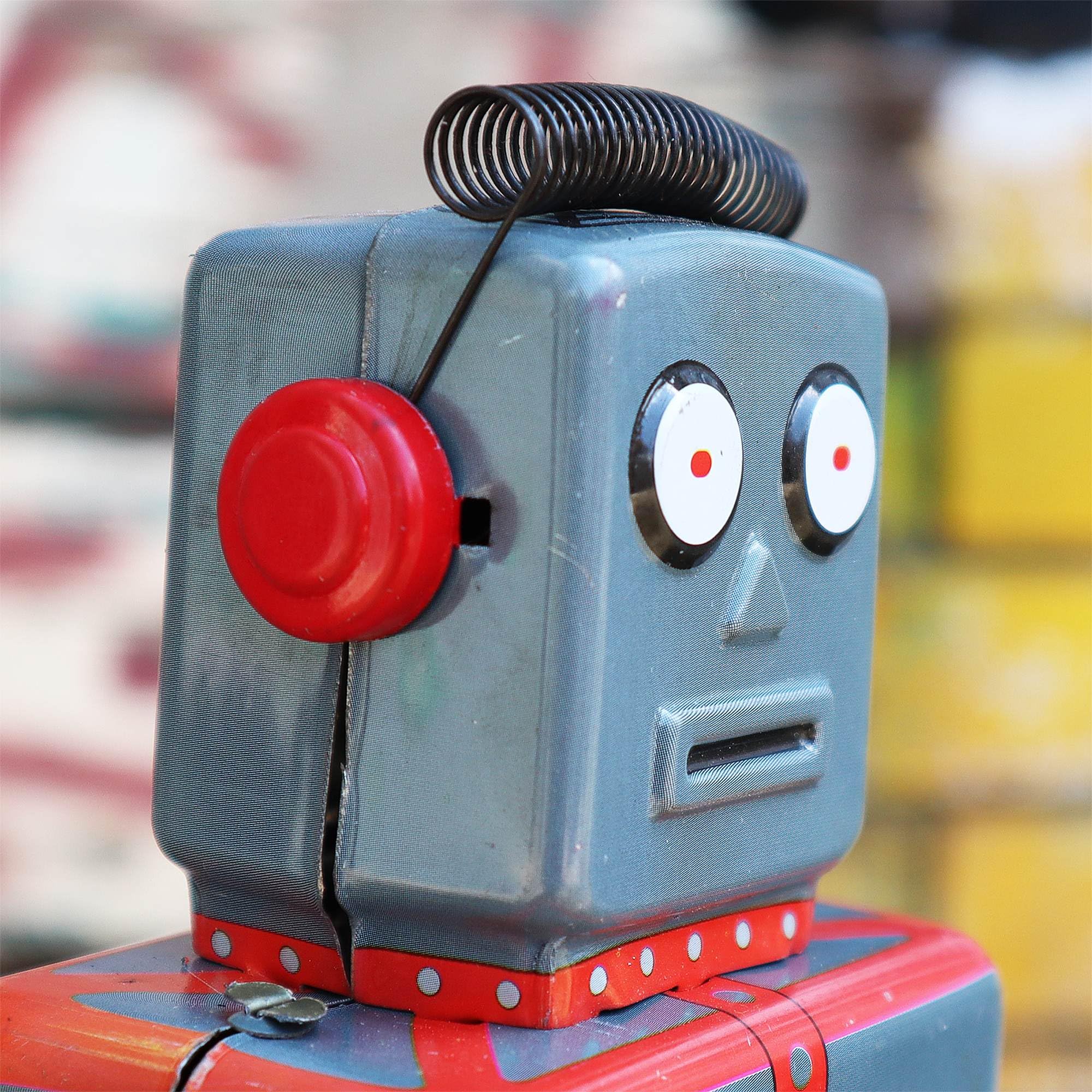 Superfreak Robot - Mechanical Robot - szary - robot blaszany - Retro zabawka blaszana