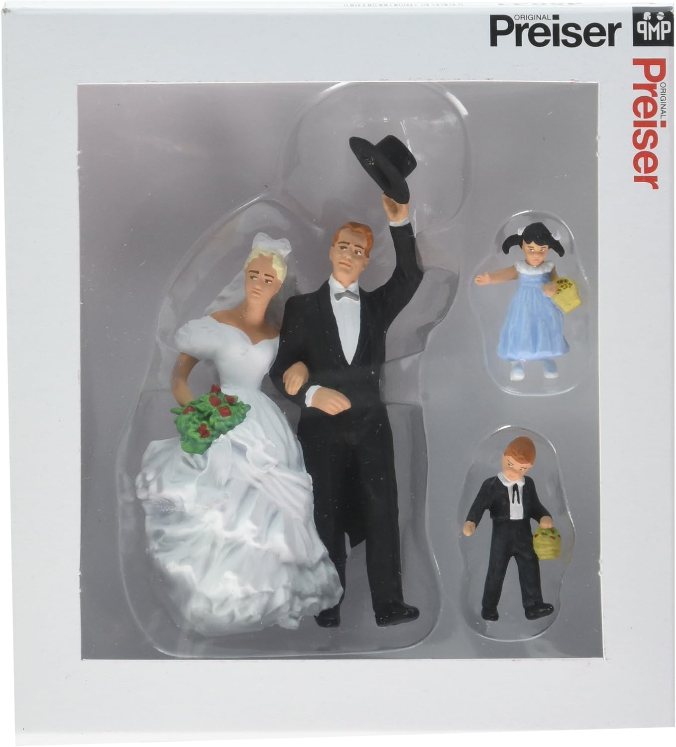 Preiser 45041 Bride, Groom, Ring Bearer & Flower Girl G Model Figure