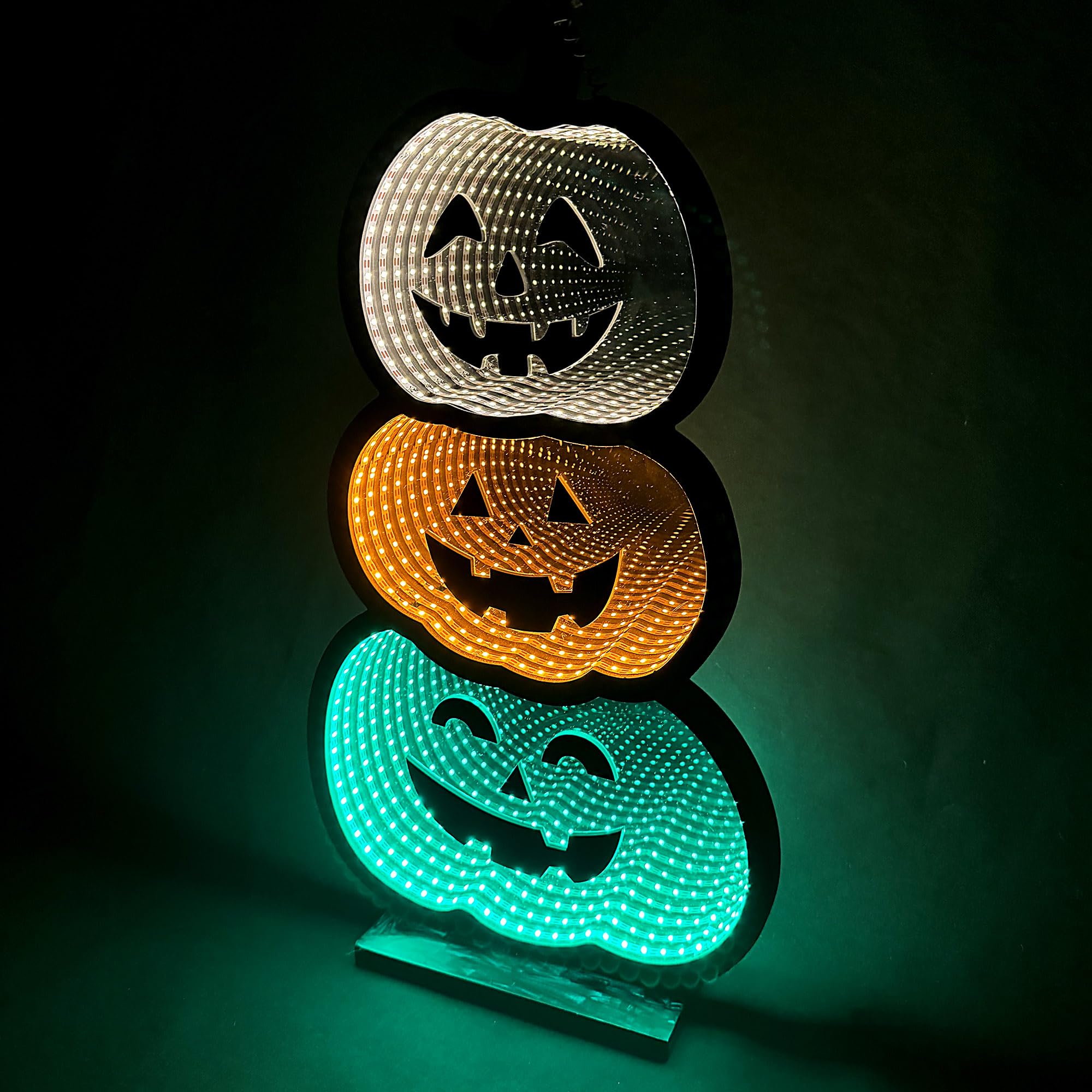 Amazon.com: Elumina Decor - 3 Stacked Pumpkins Infinity Mirror