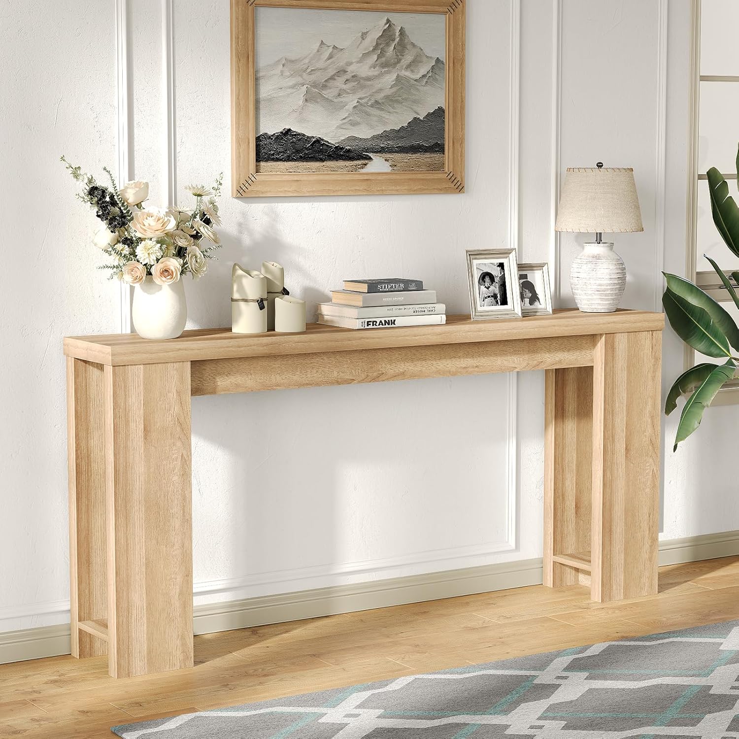 FUSOU 70.9'' Long Console Table, Sofa Table Behind The Couch, Farmhouse Entryway Table for Entryway, Living Room, Foyer, Hallway