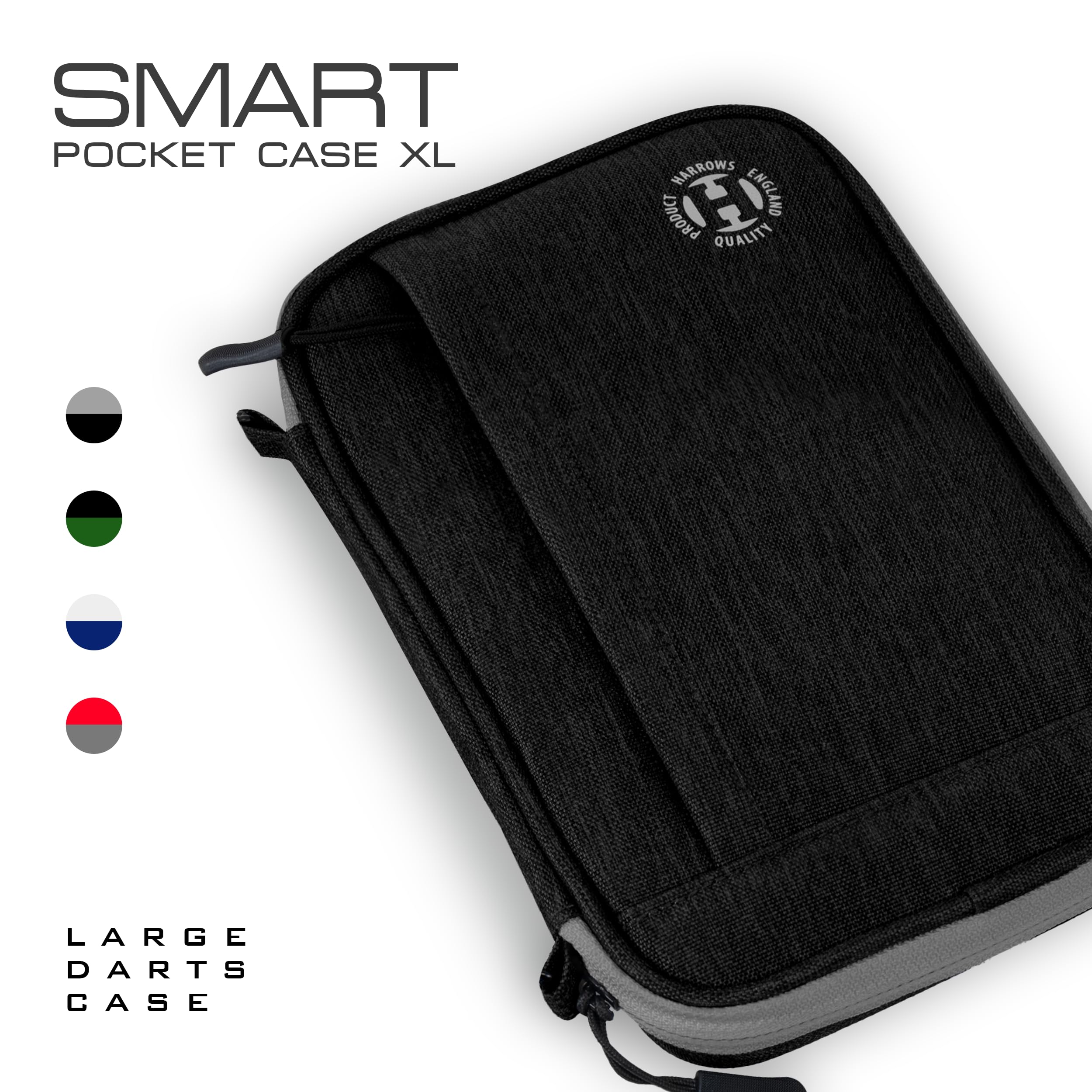 Harrows Smart Case Darttasche & Dart-Etui für 3 oder 6 Darts | Robustes Eva-Case mit Stoff-Finish | Für montierte Darts | Profi Zubehör für Anfänger & Fortgeschrittene (6 schwarz)