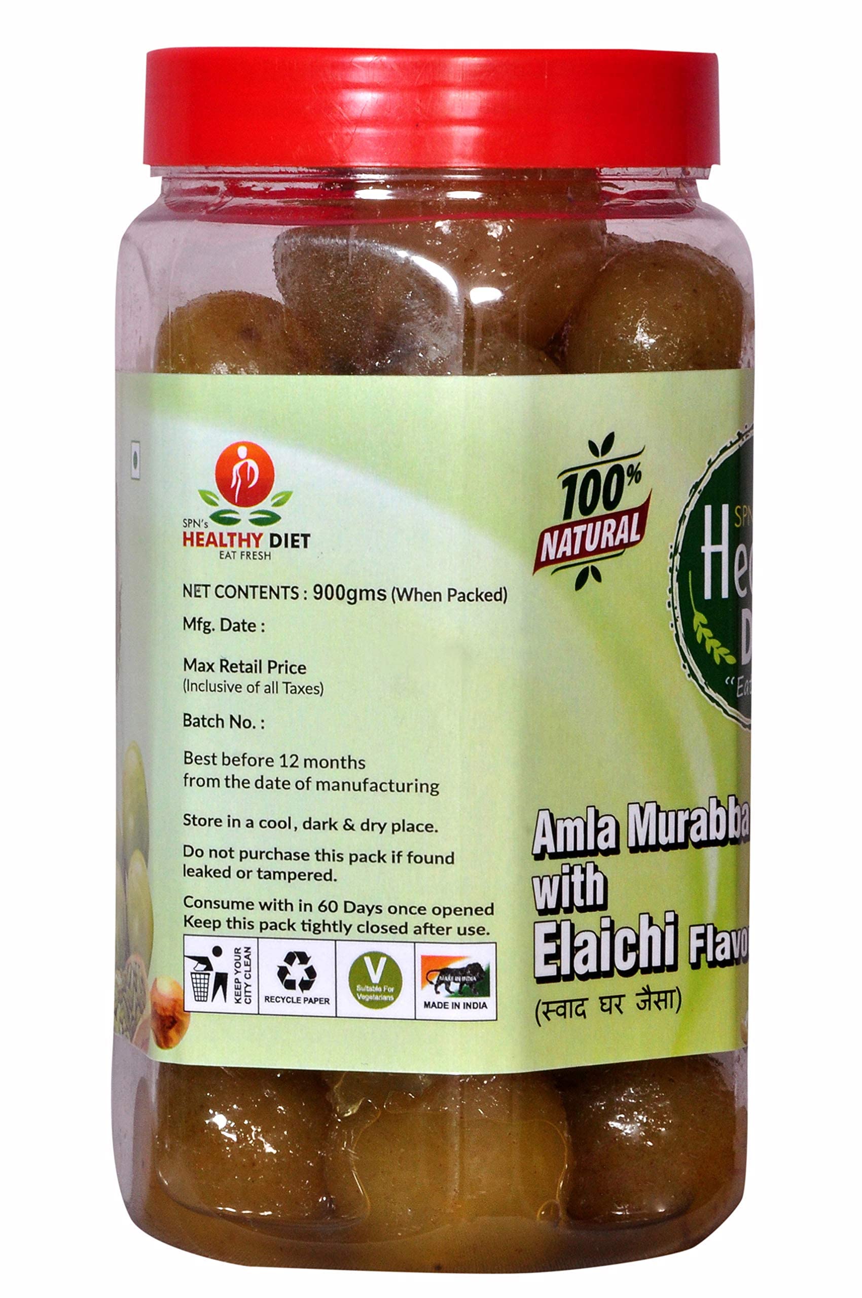 A Well Known Quality Product by Healthy Diet स्वादिष्ट मुरब्बा Home Made, Herbal, Organic, Hygienic, Dry Amla Murabba Qty- 900gms+ Dry Apple Murabba Qty- 900gms 2