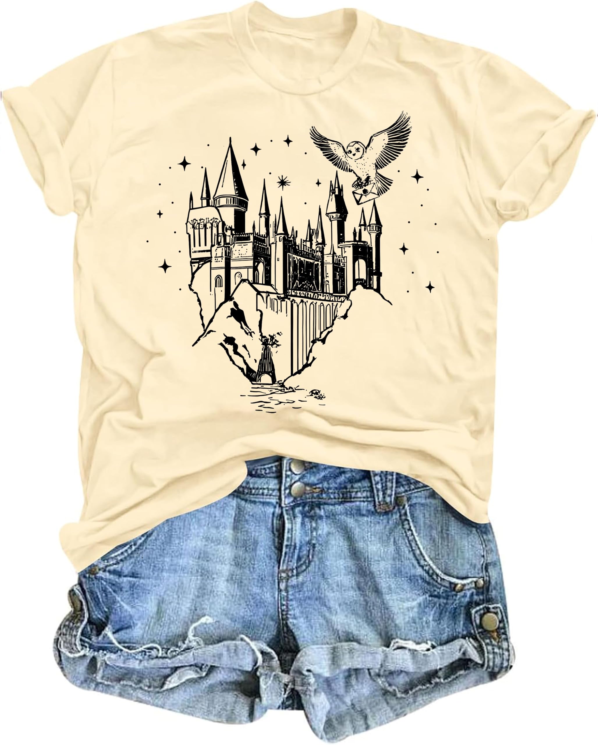 Tewmeu Flourish and Blotts Shirt Magical Shirts for Women Book Tshirt Wizard Costume Clothes